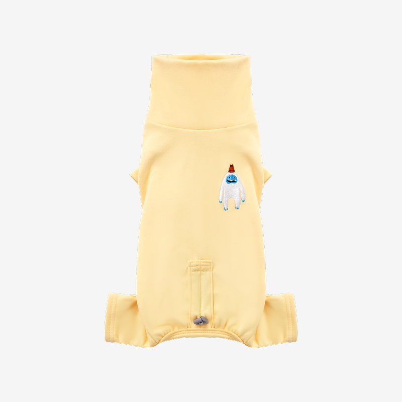 puppygallery｜雪怪素面四腳衣 檸檬黃