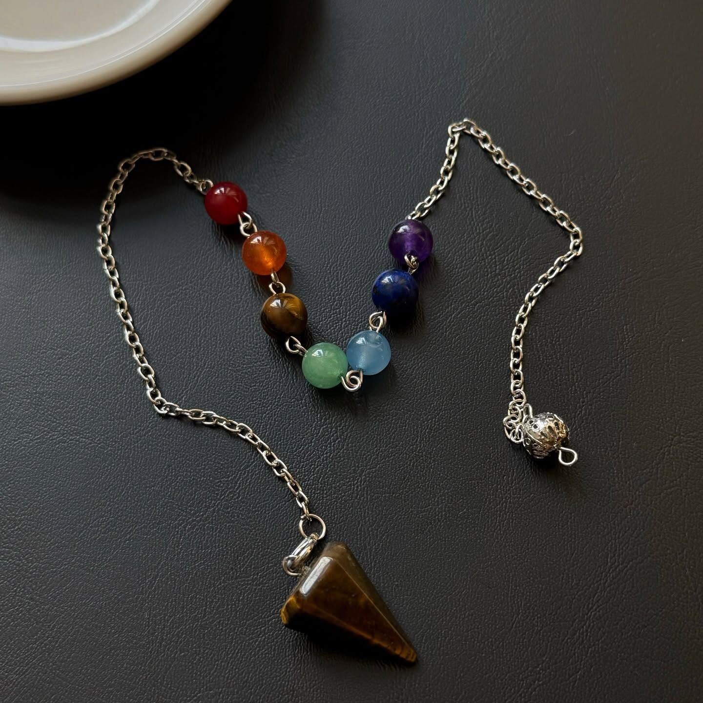 [原石] 黃虎眼石 七脈輪水晶靈擺