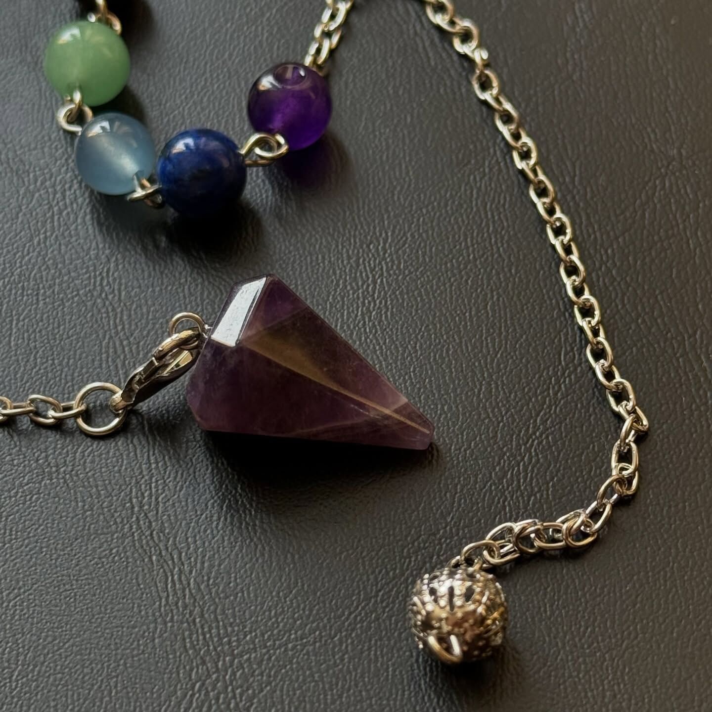 [原石] 夢幻紫水晶 七脈輪水晶靈擺