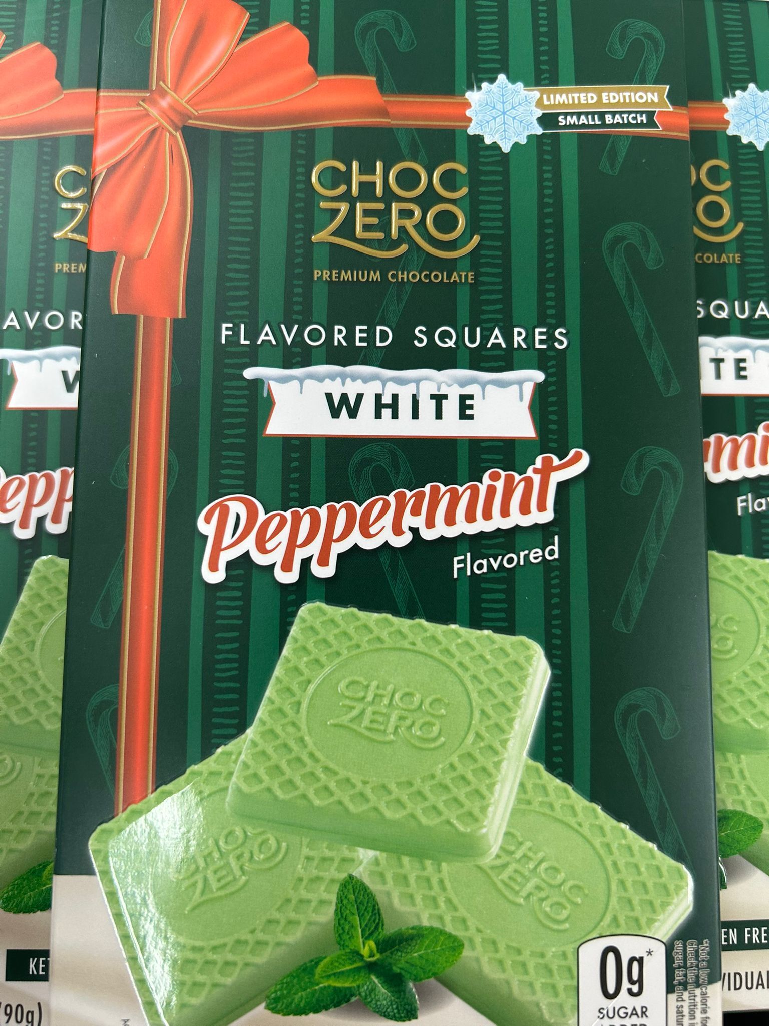 Choczero 【限定口味】白朱古力塊-薄荷味【1盒8塊】 無添加糖