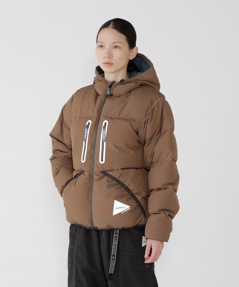 and wander｜GRAMICCI wool check down jacket