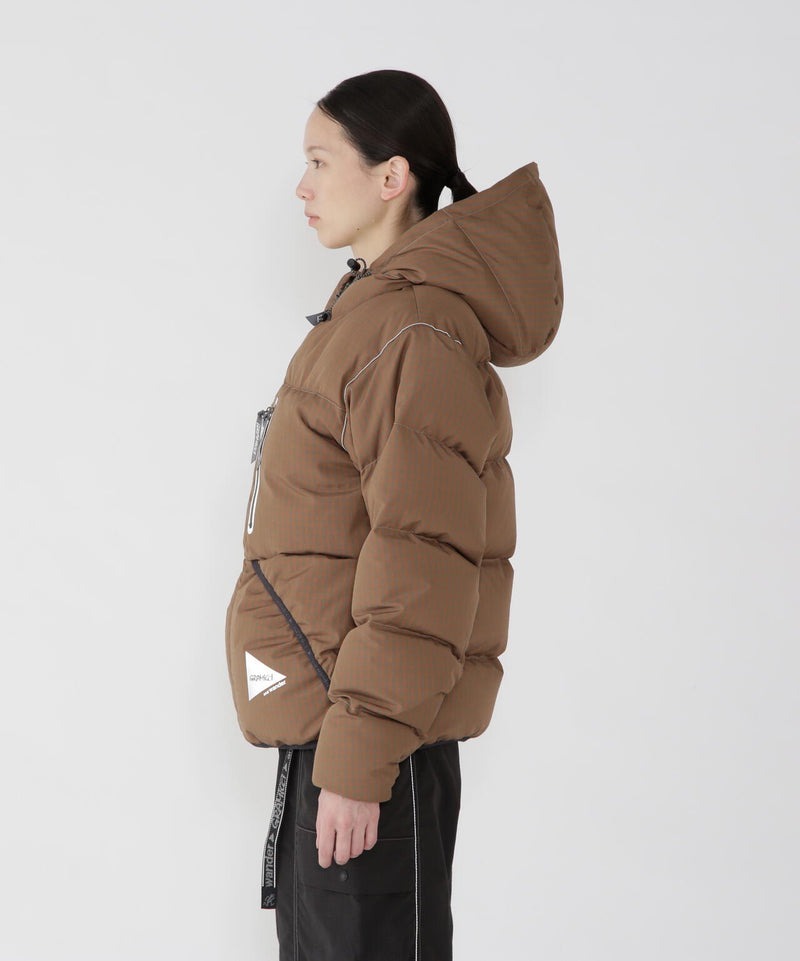 and wander｜GRAMICCI wool check down jacket