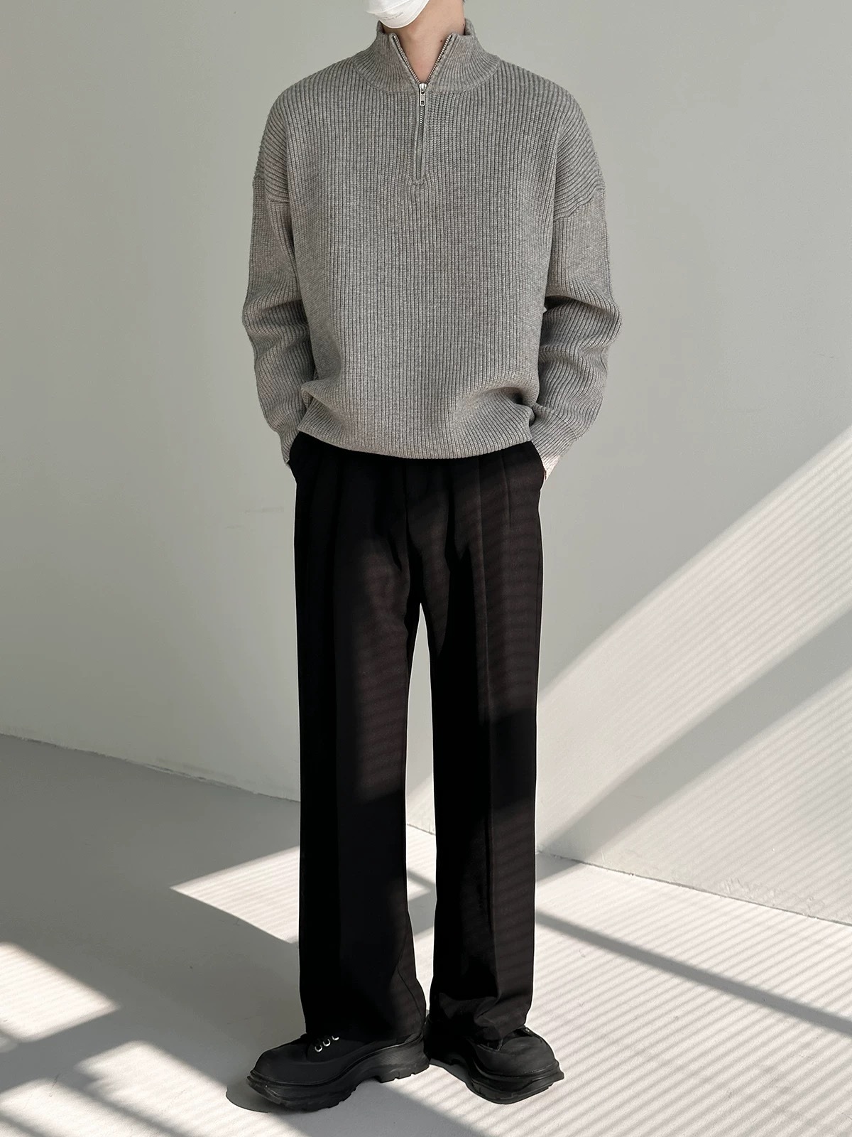 翻領 質感 高領 針織 毛衣