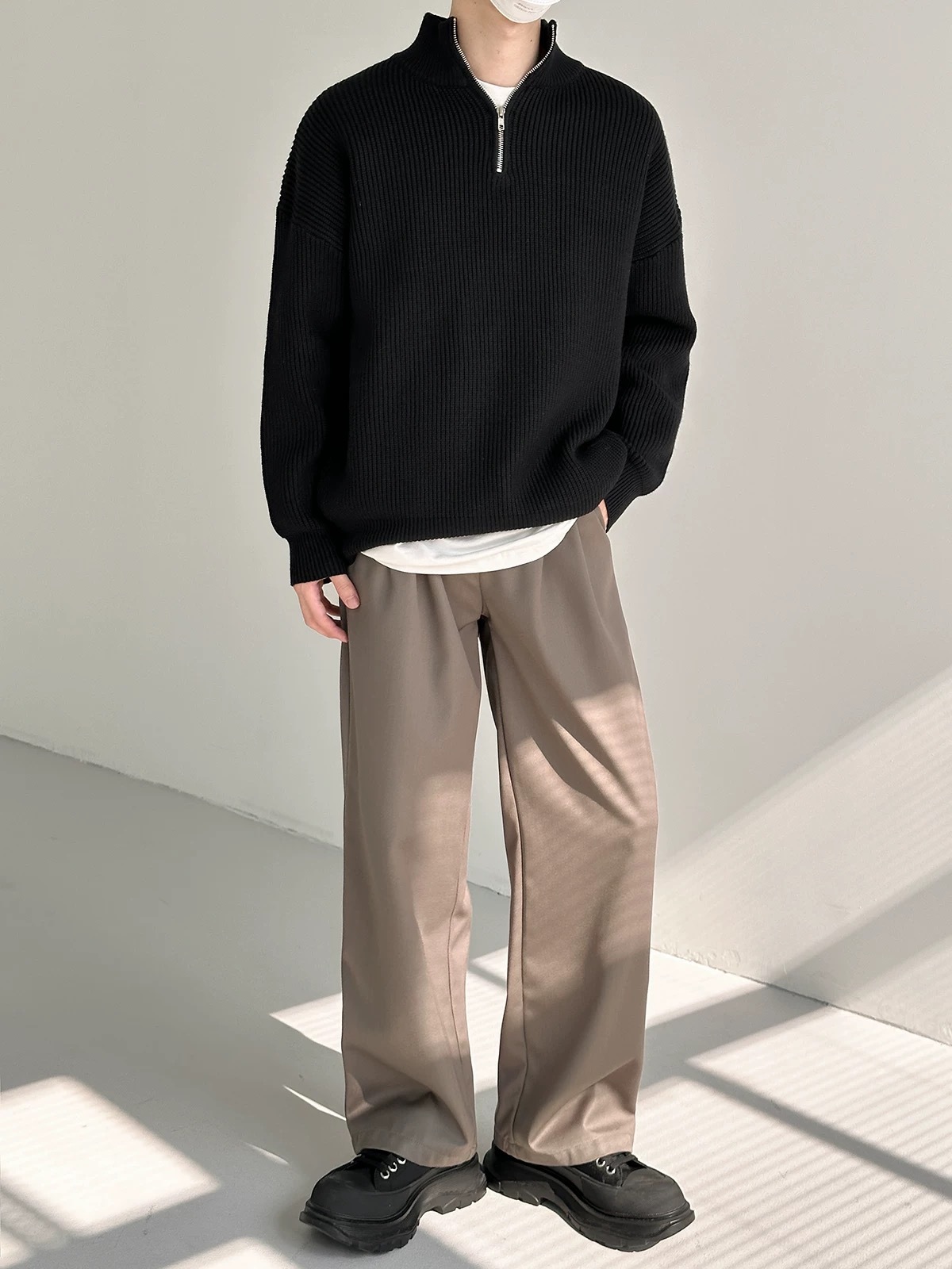 翻領 質感 高領 針織 毛衣