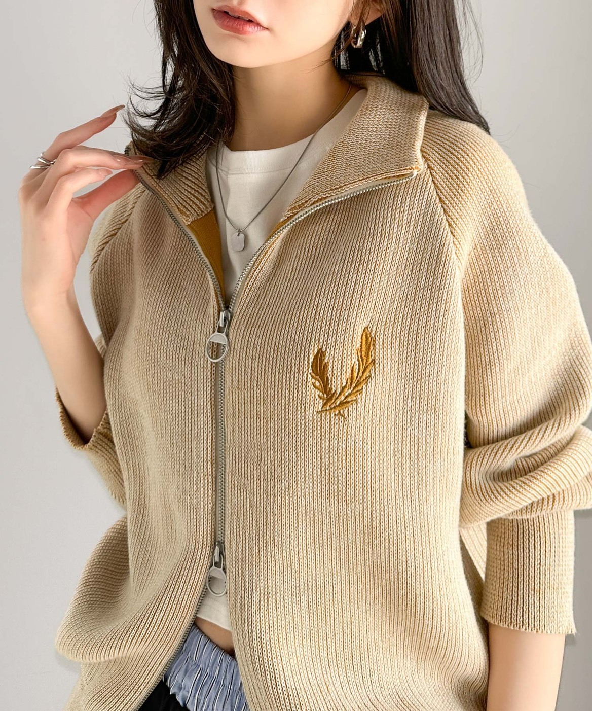 <超扯下殺>日本 mily bilet 雙拉鍊 針織 刺繡 坑條 開襟衫 2色