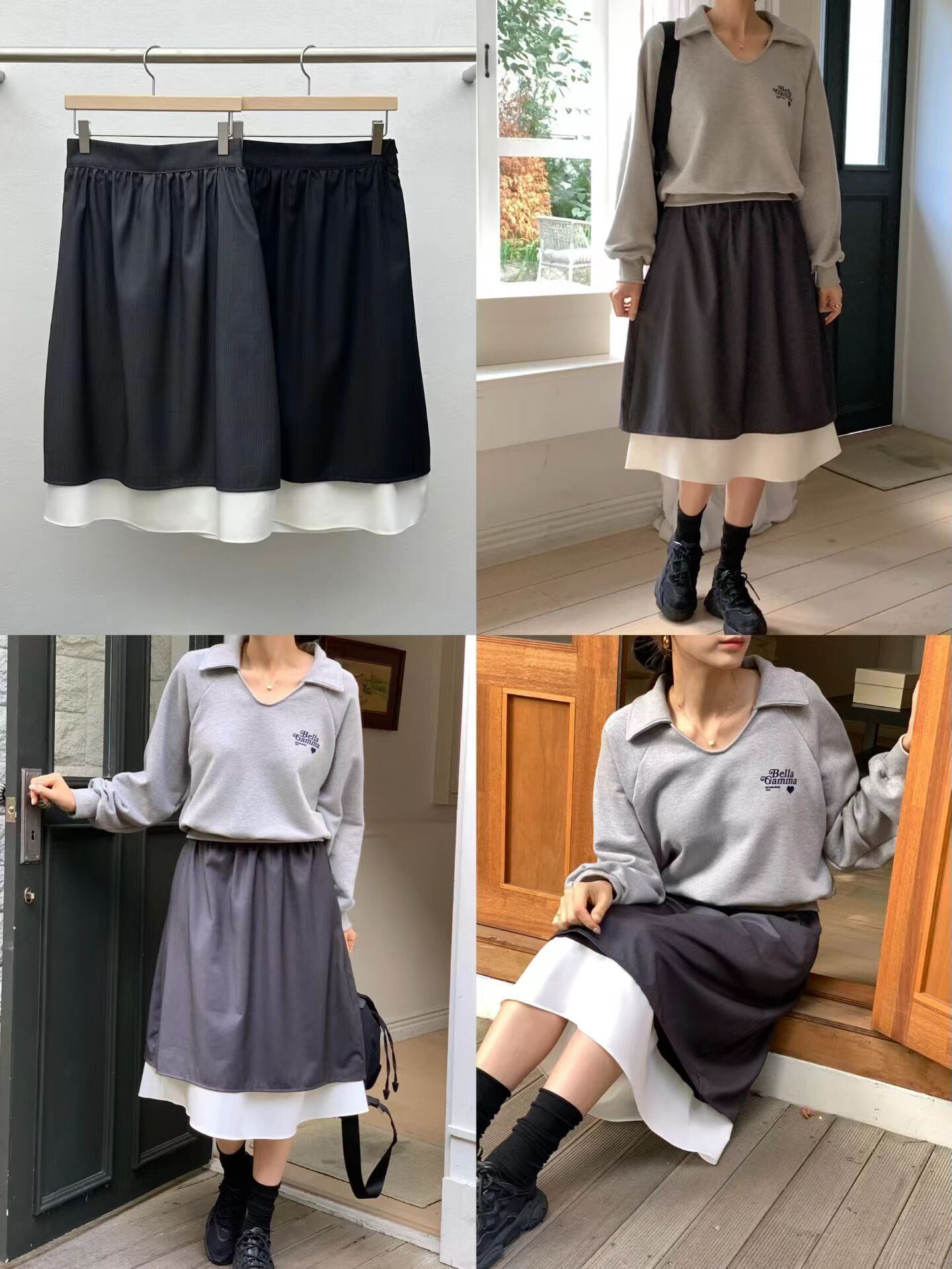 RF5206 鬆身全橡筋腰雙層闊裙