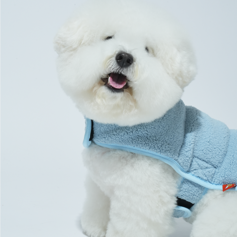 puppygallery｜柔軟雙面披風 天空藍