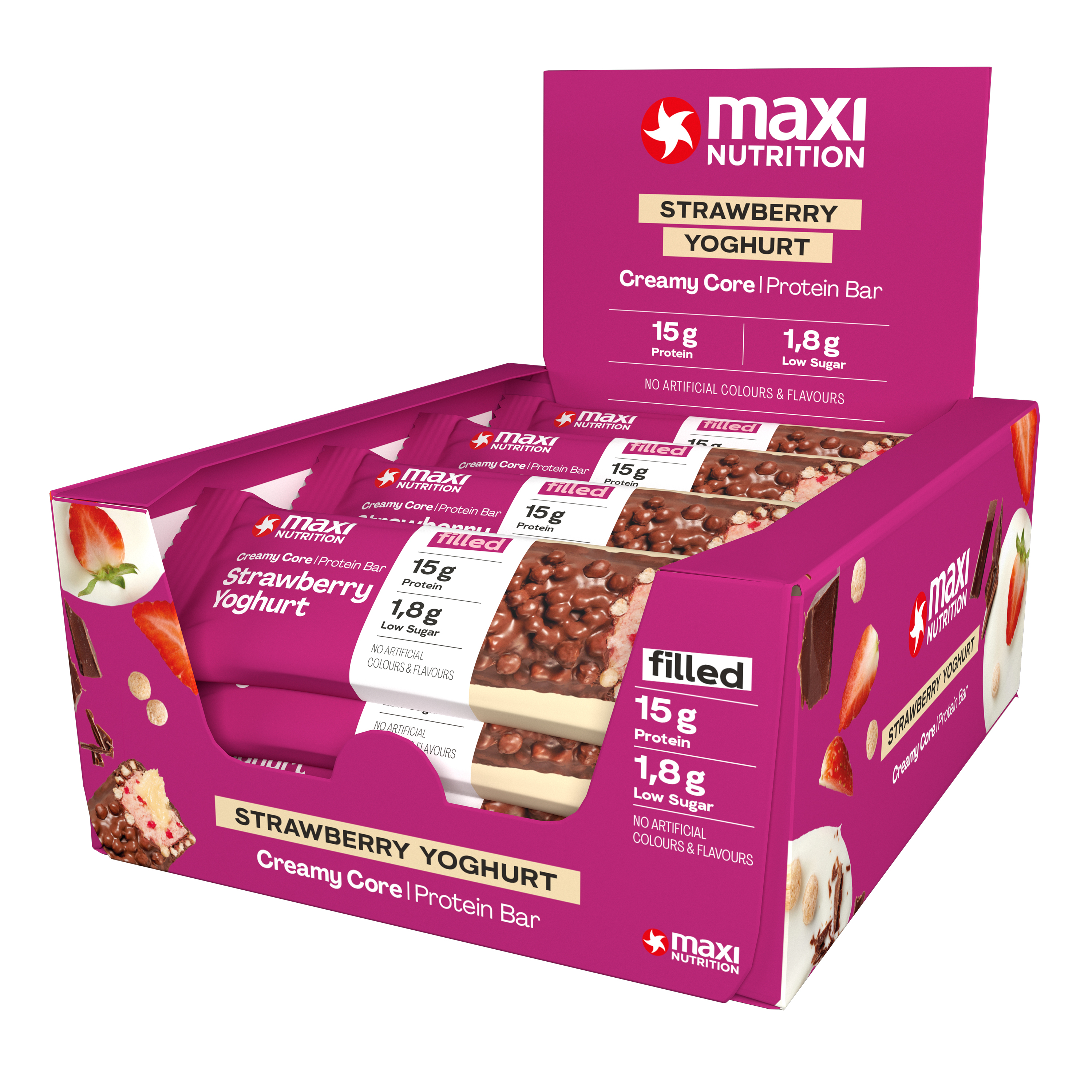 德國邁星 草莓風味夾心乳清蛋白棒