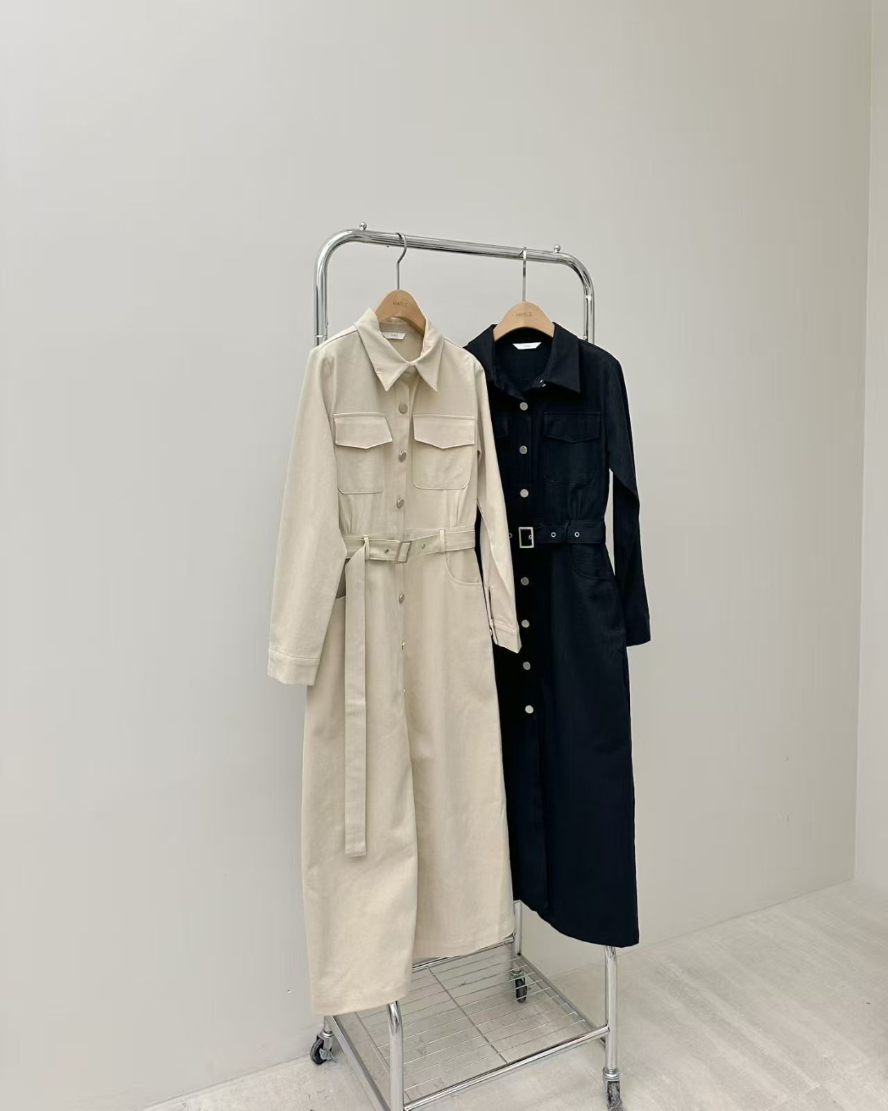 HA5216 雙口袋腰帶連身裙