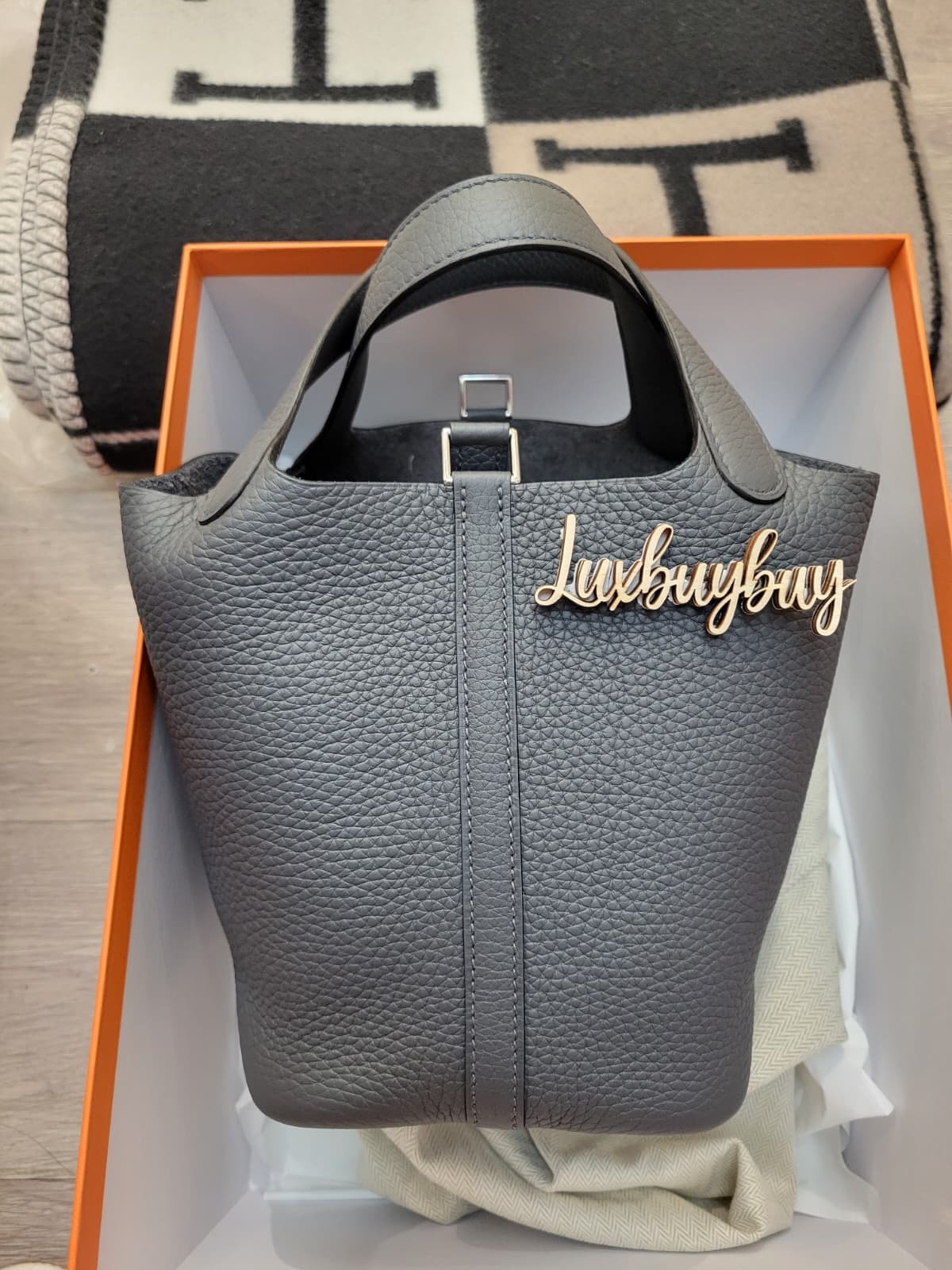 HERMES PICOTIN 18 H0 GRIS MISTY CK 霧灰色 銀扣