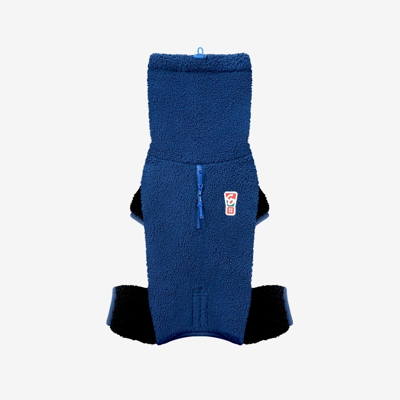 puppygallery｜撞色絨毛四腳衣 深藍