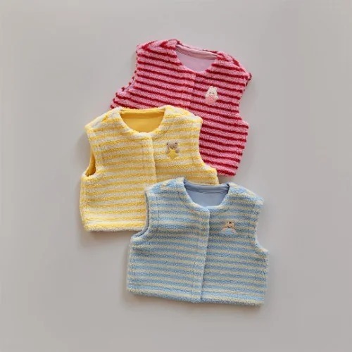 25F/W DTD童心綿綿人物系列-彩色條紋羊羔馬甲