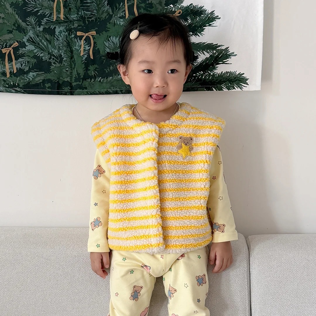 25F/W DTD童心綿綿人物系列-彩色條紋羊羔馬甲