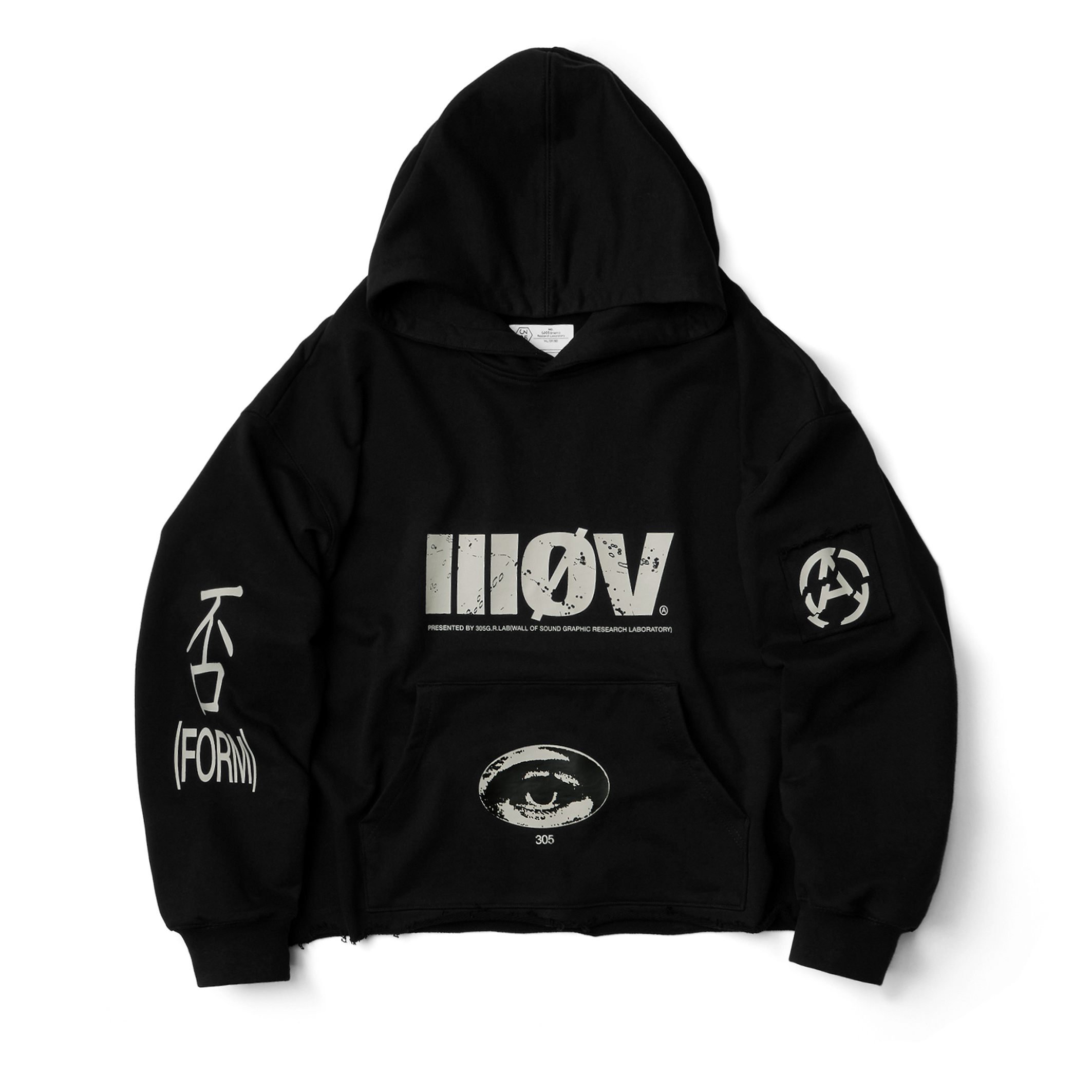 Wall of Sound - 4:02/“HOOKS” 5-3X Cropped Hoodie - Black