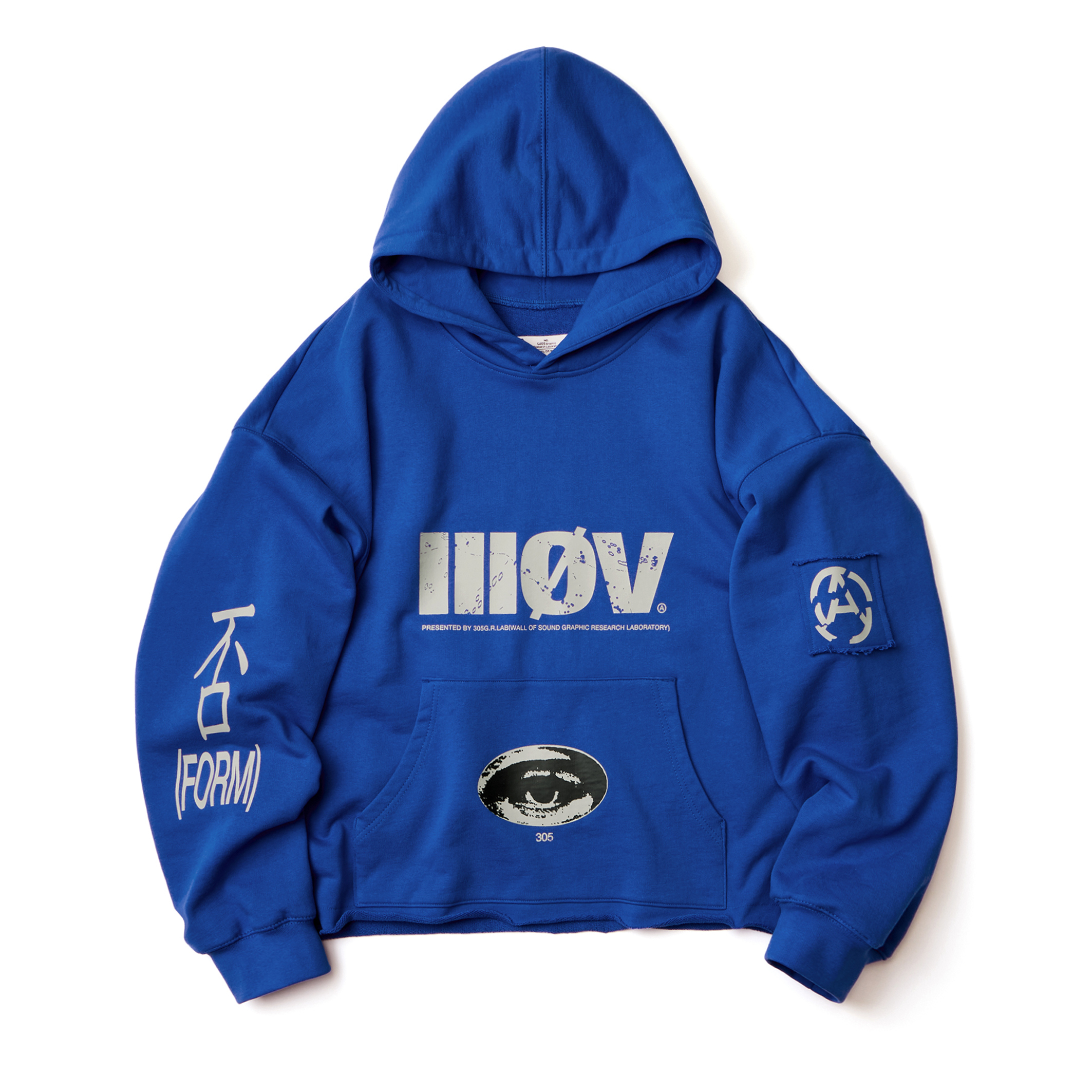 Wall of Sound - 4:02/“HOOKS” 5-3X Cropped Hoodie -  Royal Blue