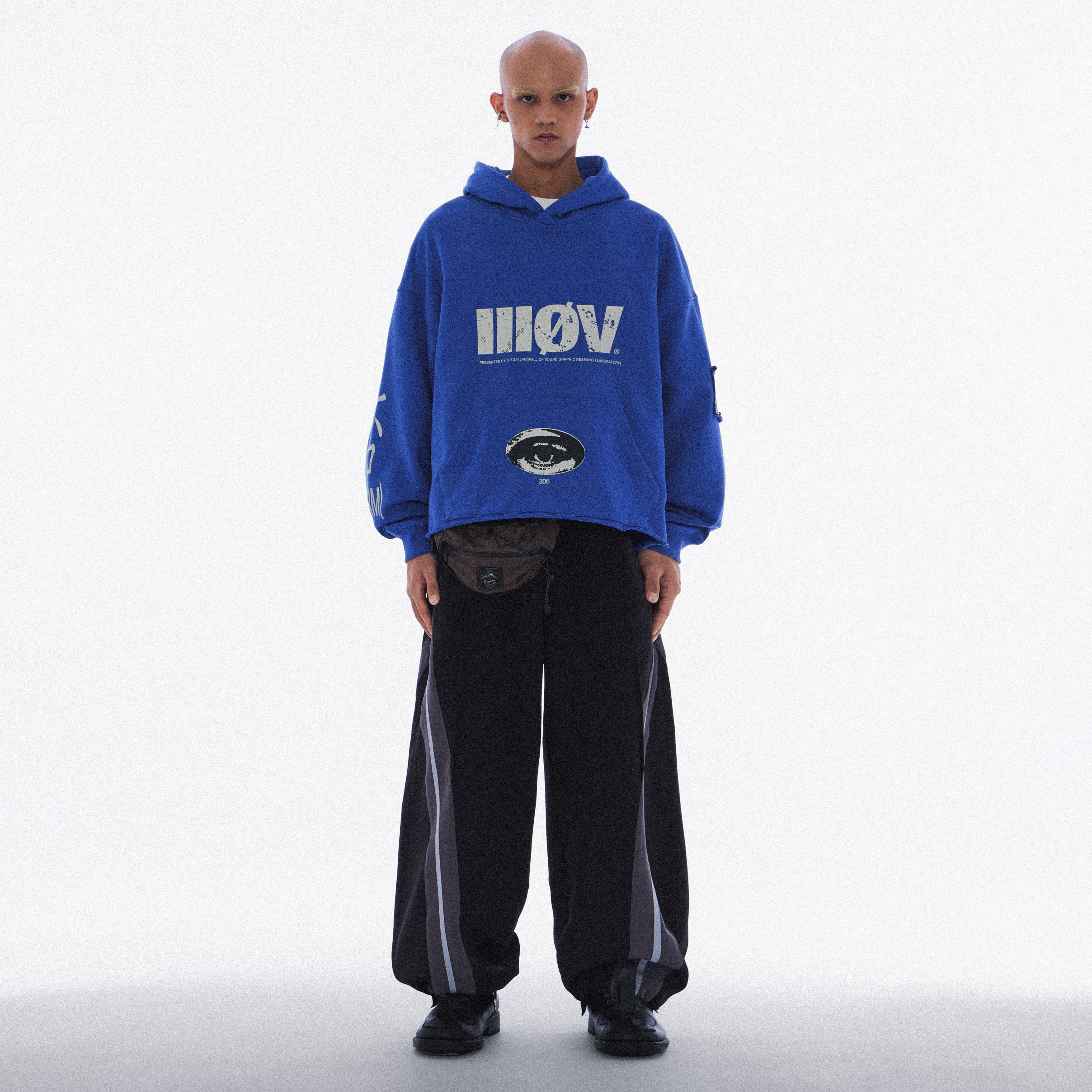 Wall of Sound - 4:02/“HOOKS” 5-3X Cropped Hoodie -  Royal Blue