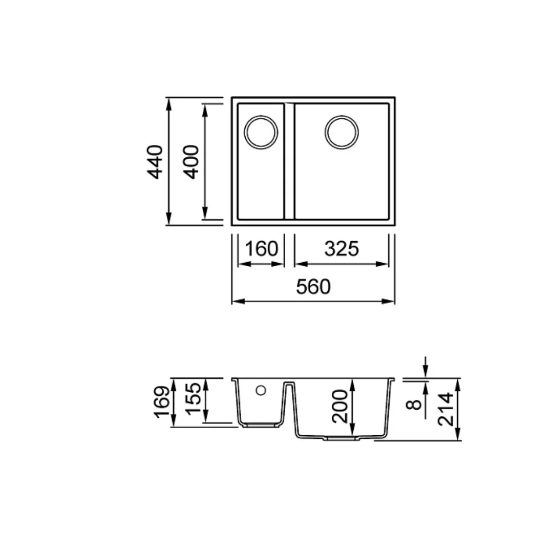 Elleci Quadra 150 Undermount 台下花崗岩星盆 (Ghisa) 不包括安裝