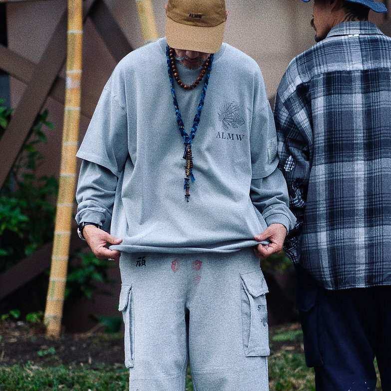 Club Stubborn C.S. x ALMW Fitness LS Tee - Washed Grey