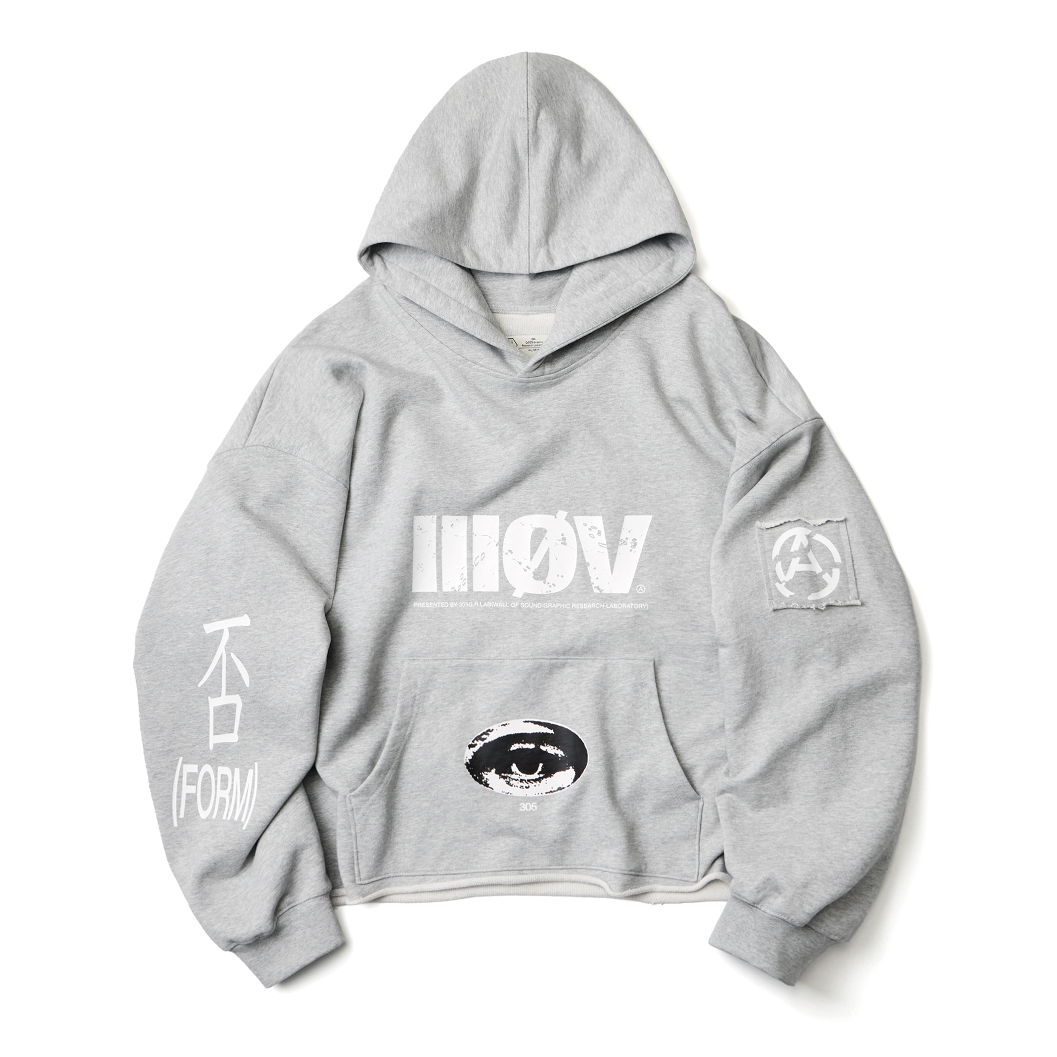 Wall of Sound - 4:02/“HOOKS” 5-3X Cropped Hoodie -  Heather Grey