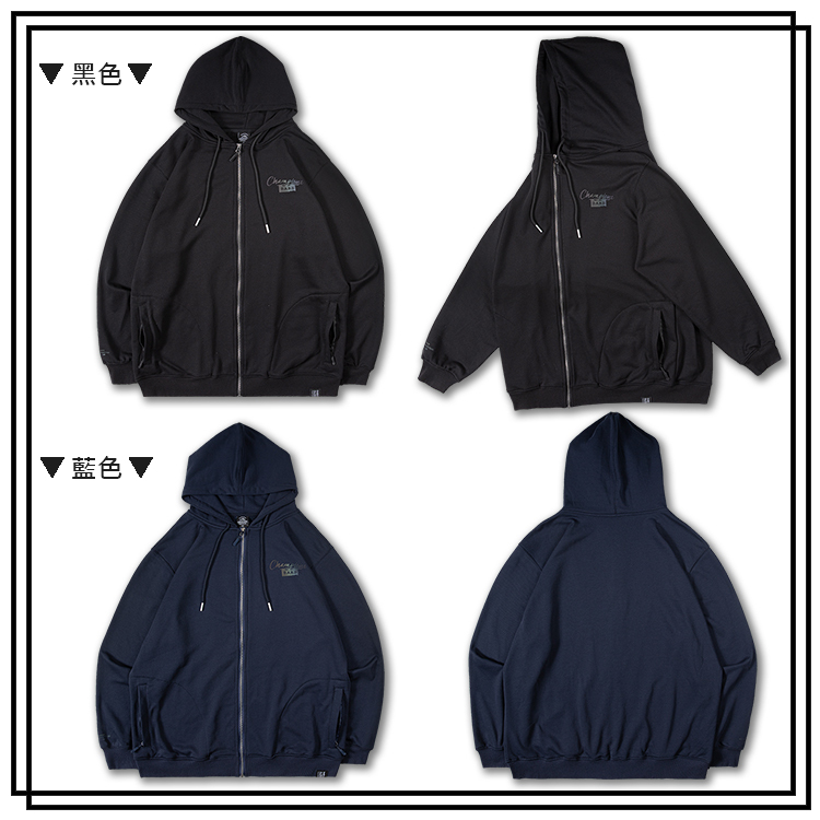 大尺碼棉帽外套 毛巾底純棉大尺碼外套 口袋拉鍊 大尺碼運動外套 XXXXL BIGSPACE【525065】【加大空間】