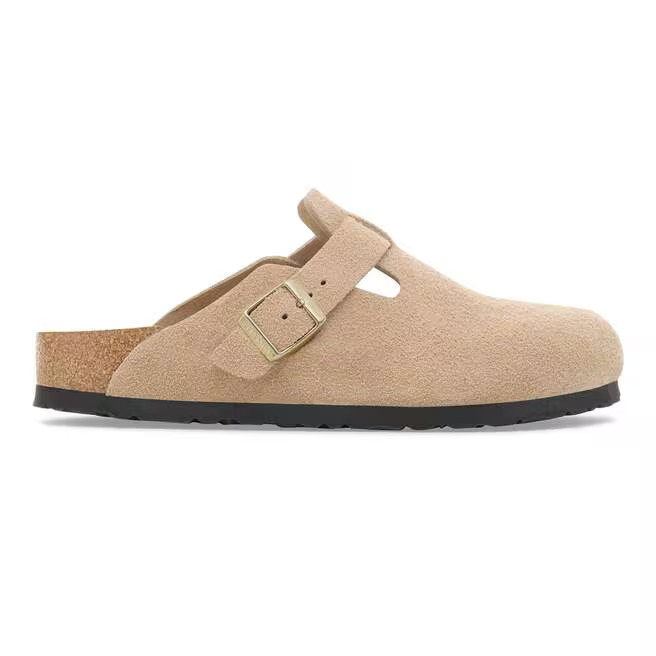 Birkenstock Boston  Suede Leather - Sandcastle