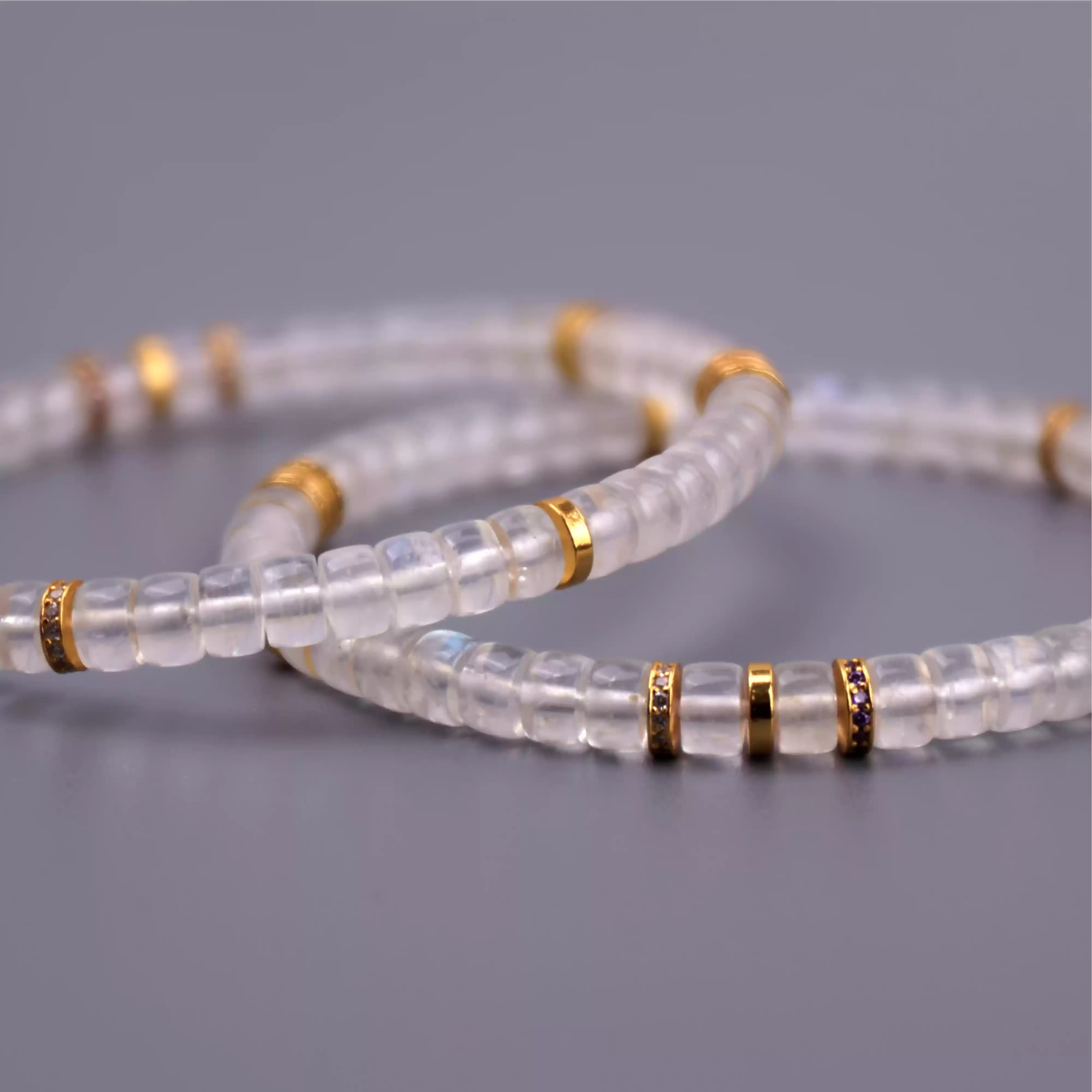 【寶石直切】藍月光石直切寶石等級水晶手鍊