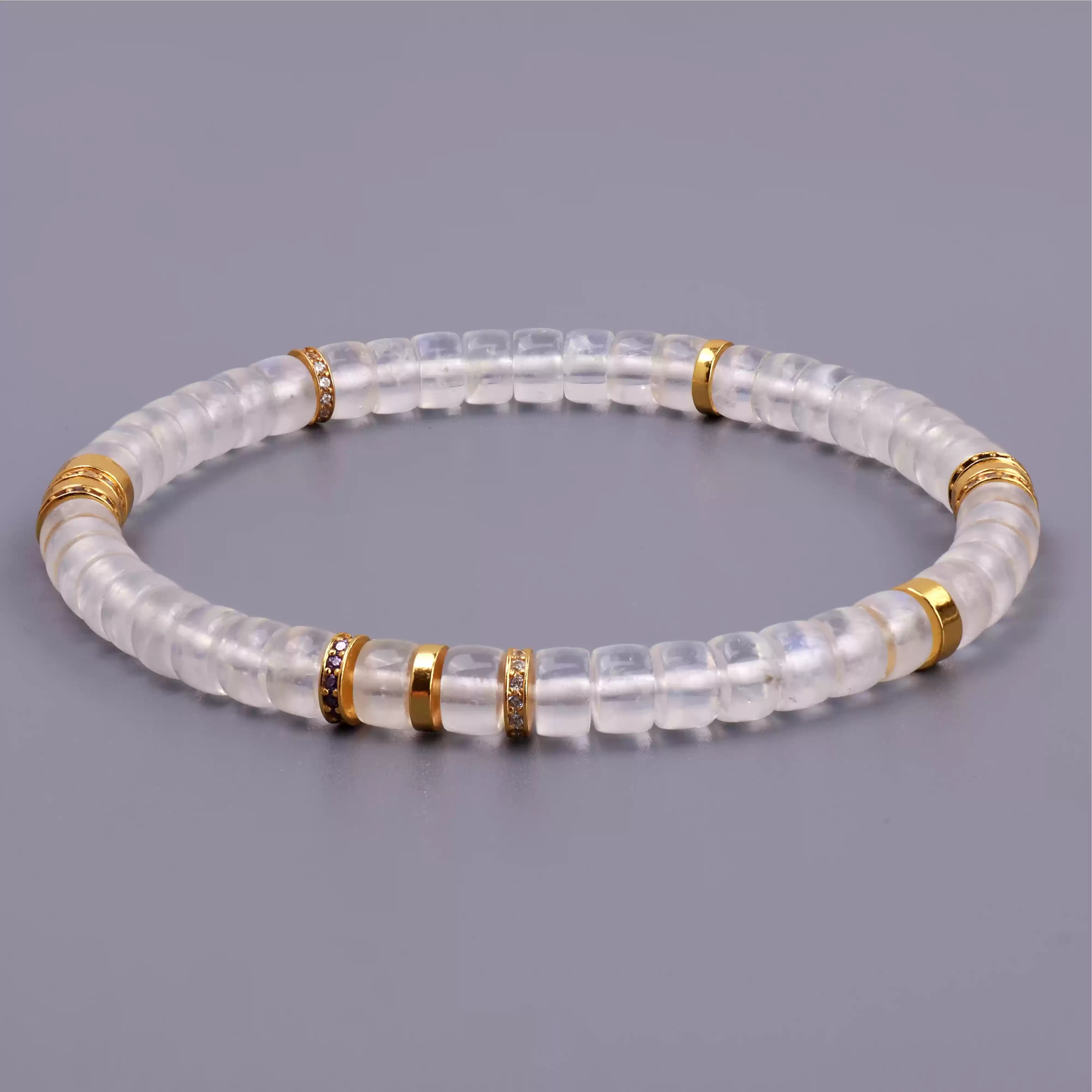 【寶石直切】藍月光石直切寶石等級水晶手鍊