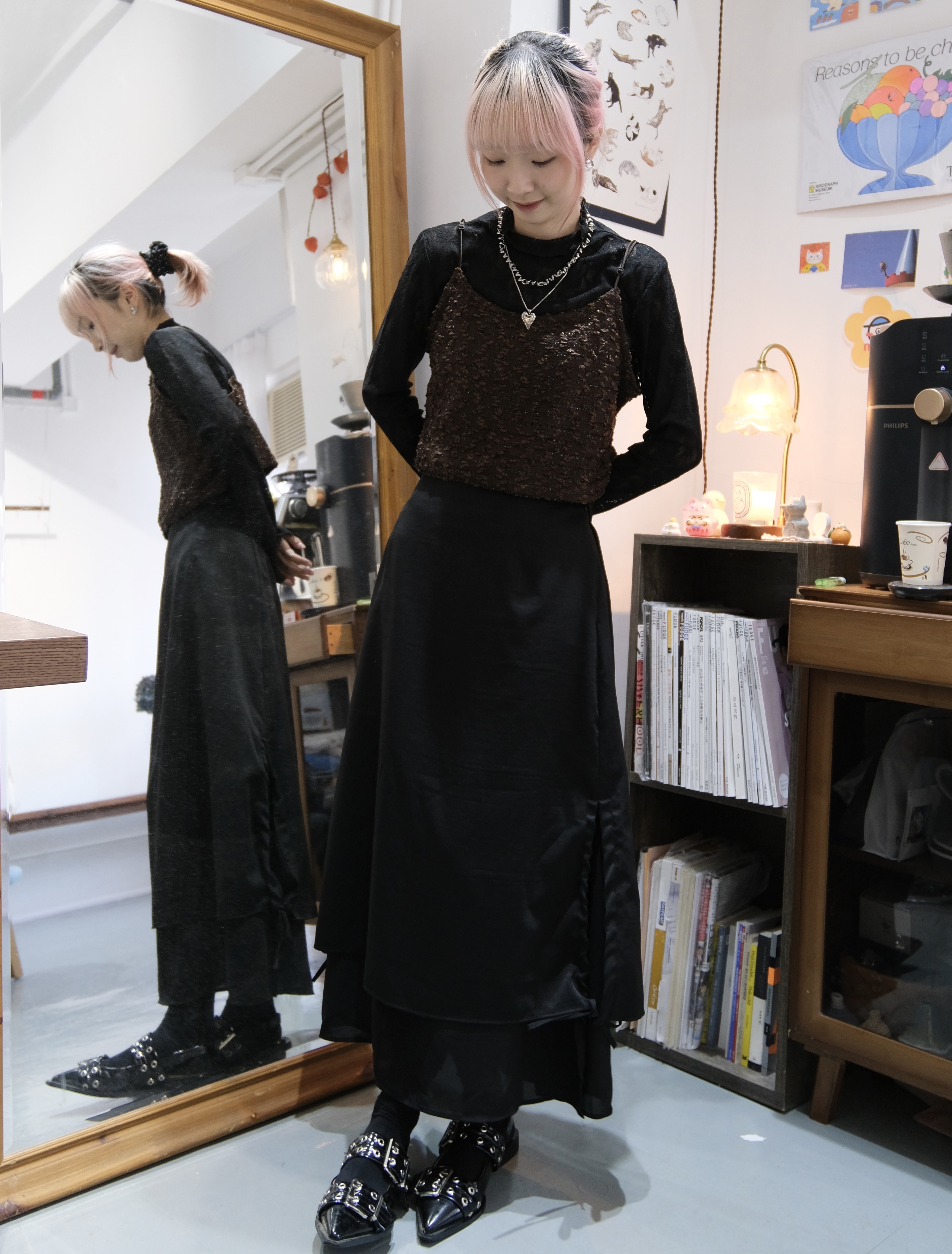 閃閃線織短外搭