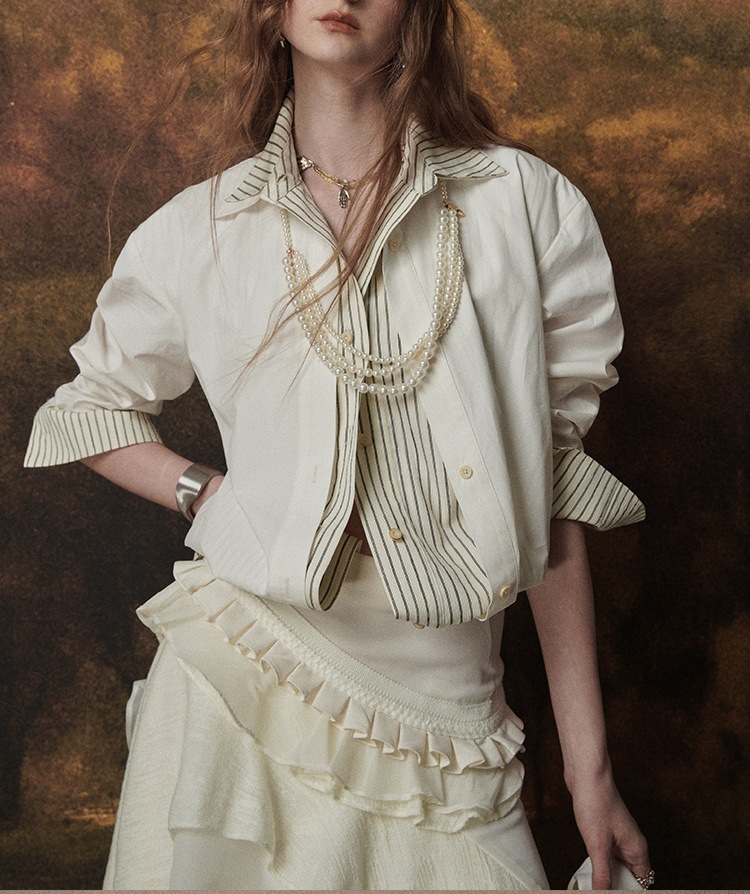 Vivienne Westwood致敬款 假2件長袖襯衫