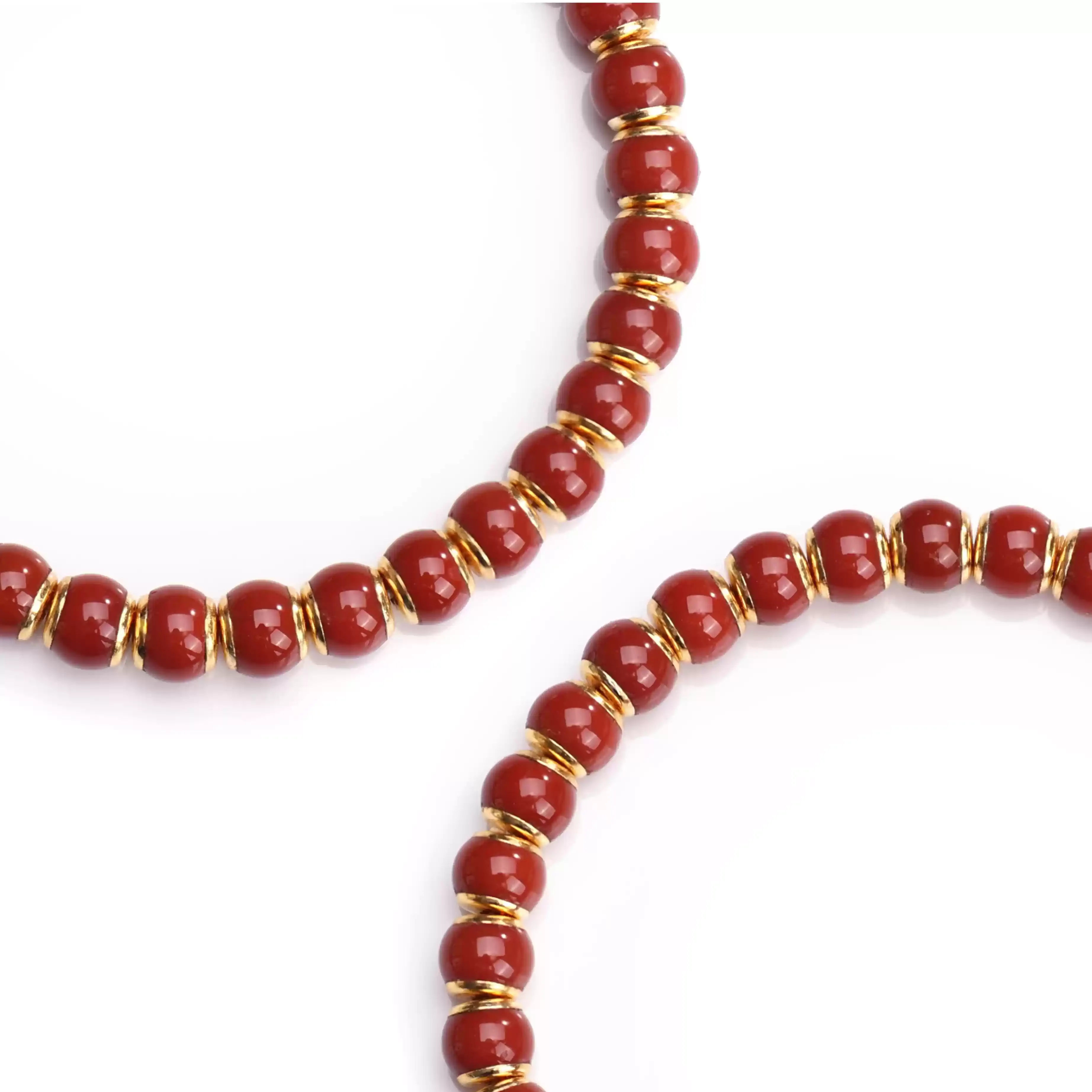 【寶石直切】南紅瑪瑙貼金直切寶石等級水晶手鍊