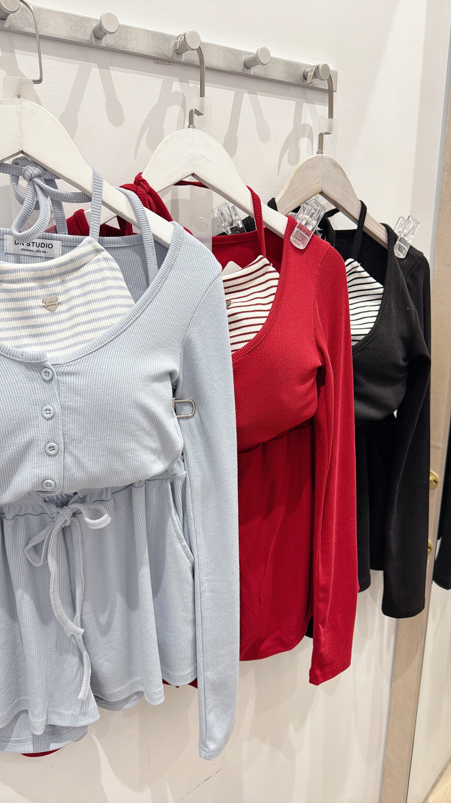 鐵牌愛心條紋套裝