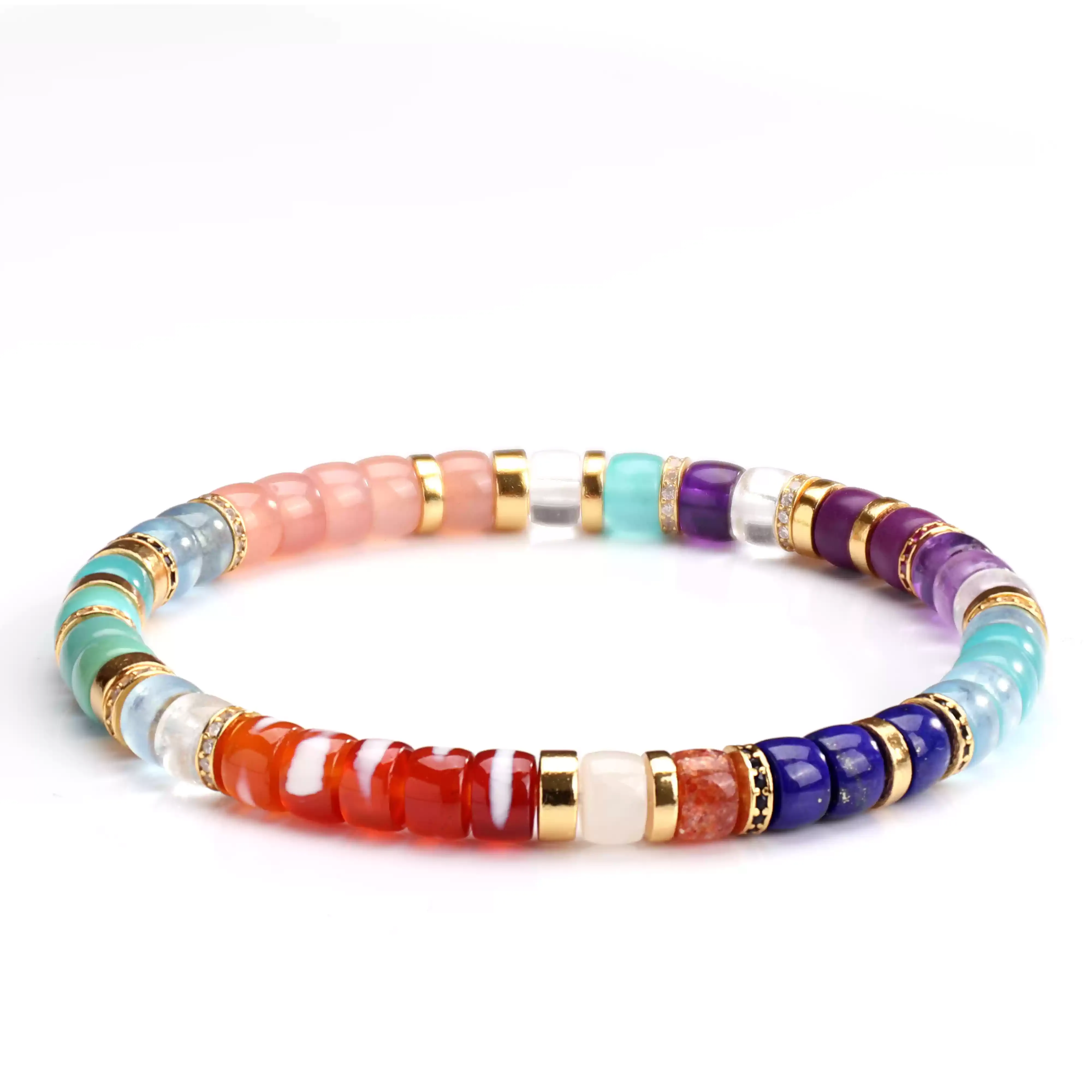 【寶石直切】流螢幻彩多寶彩紅直切寶石等級水晶手鍊