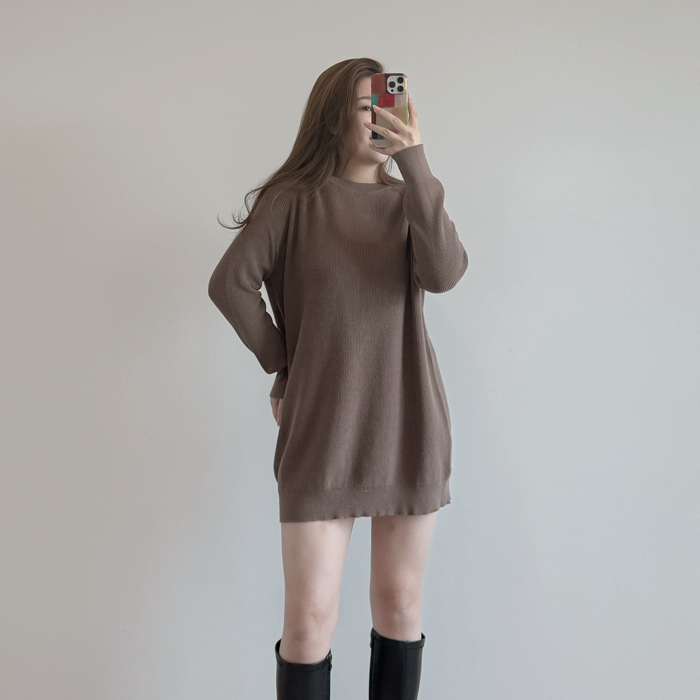 現貨 7281 栗子啡中長線衫