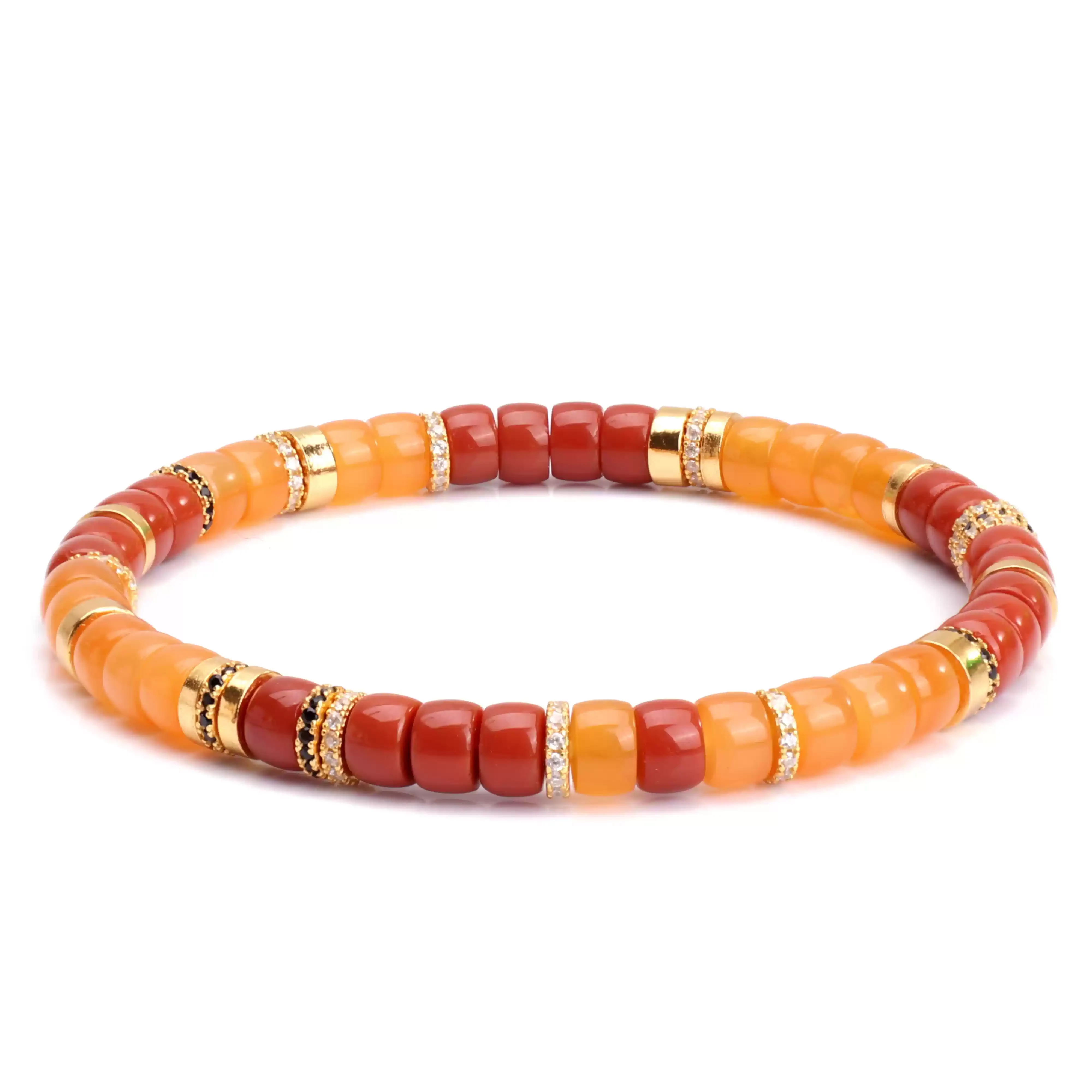 【寶石直切】南紅瑪瑙+緬甸黃玉直切寶石等級水晶手鍊