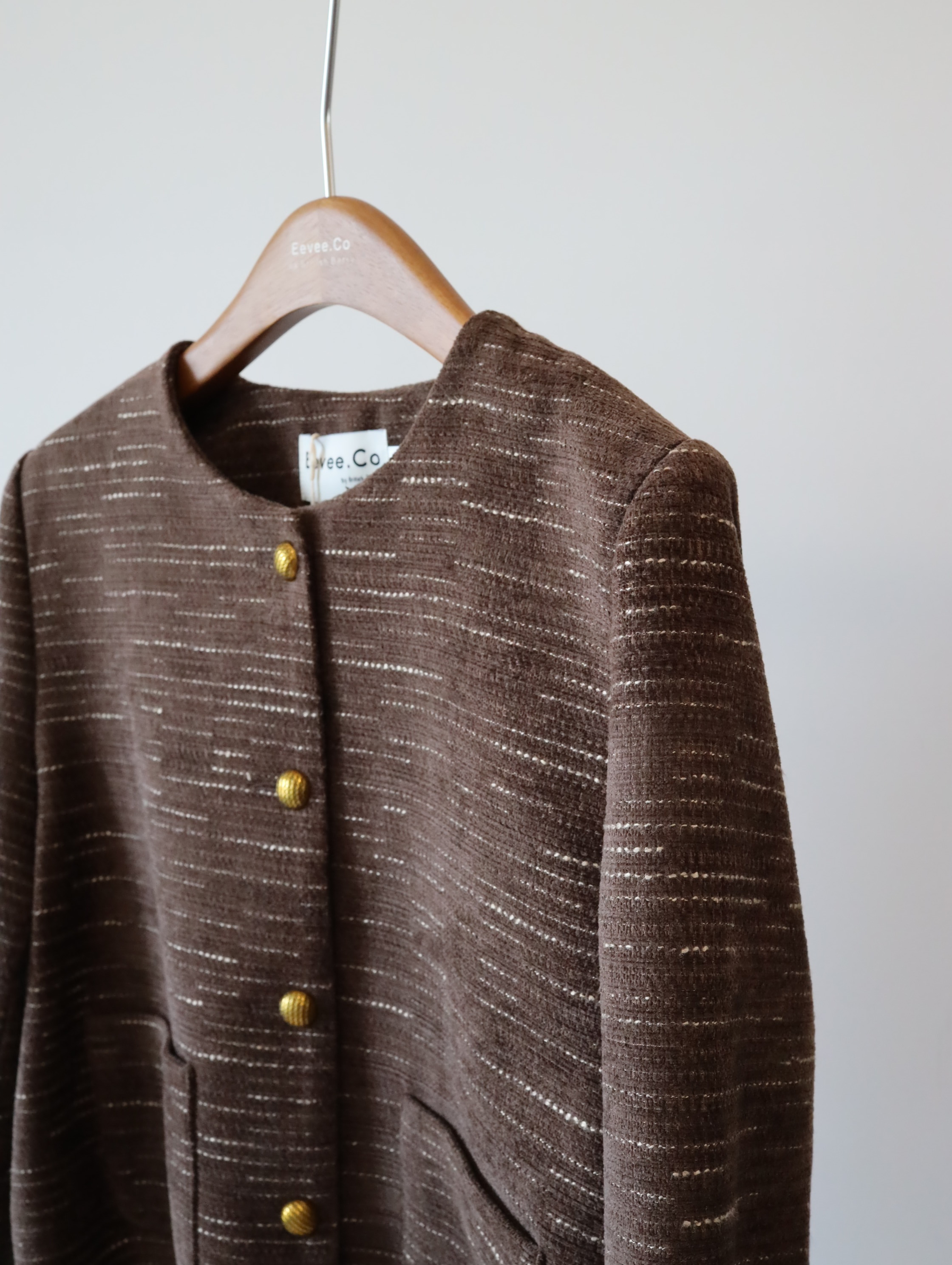 現貨 7293 復古啡經典款Tweed Jacket