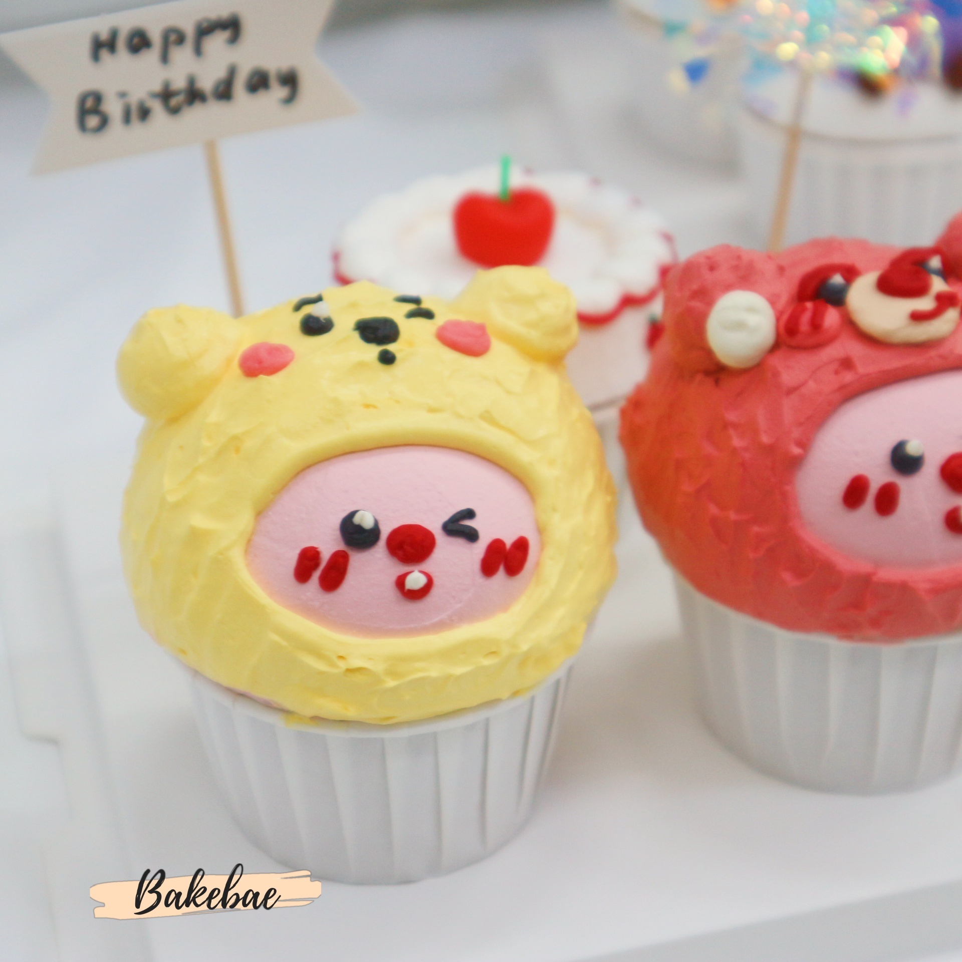 粉紅小熊立體杯子蛋糕組