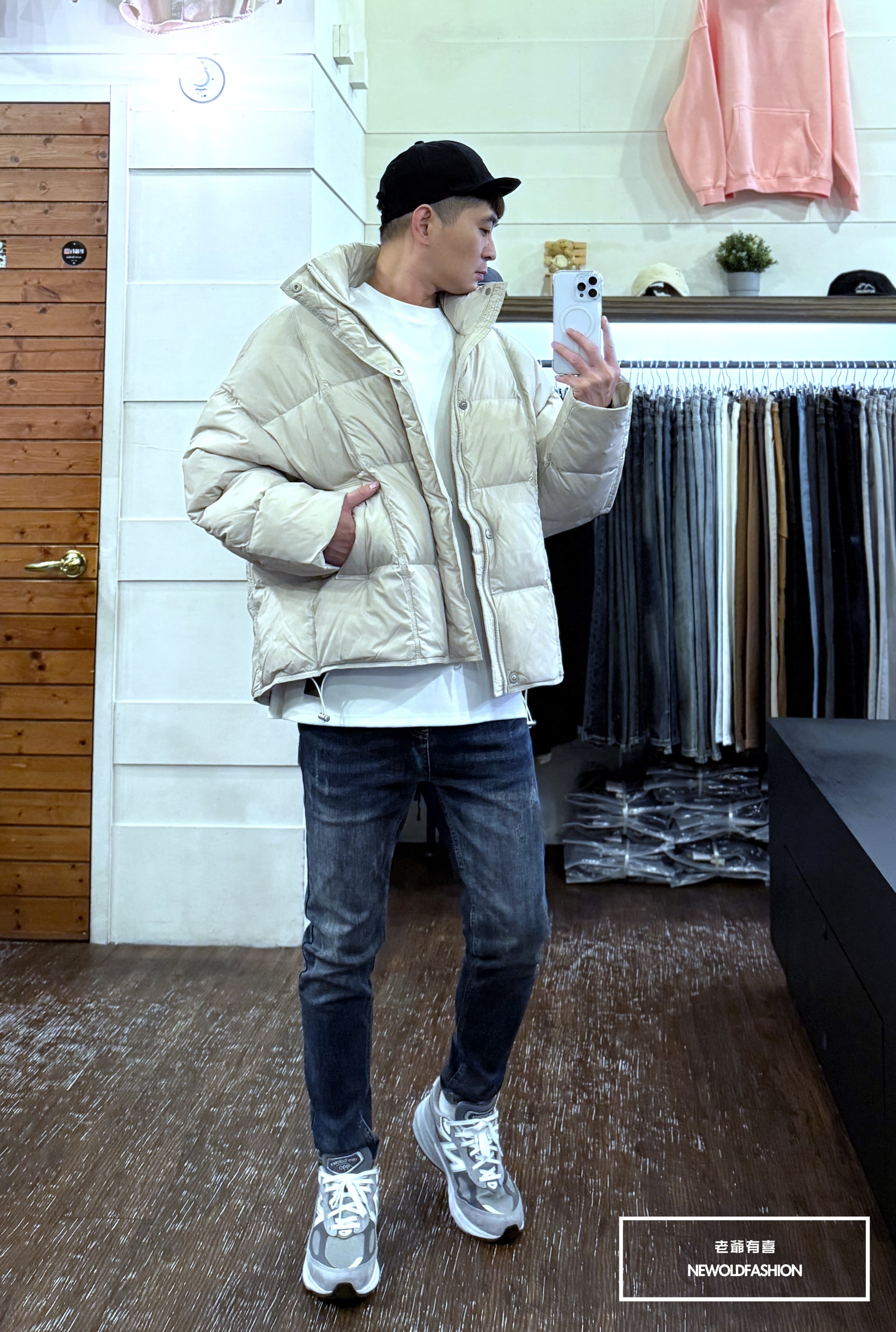 『新品上市』重磅車線立領素面羽絨外套(NOF25103329)-米