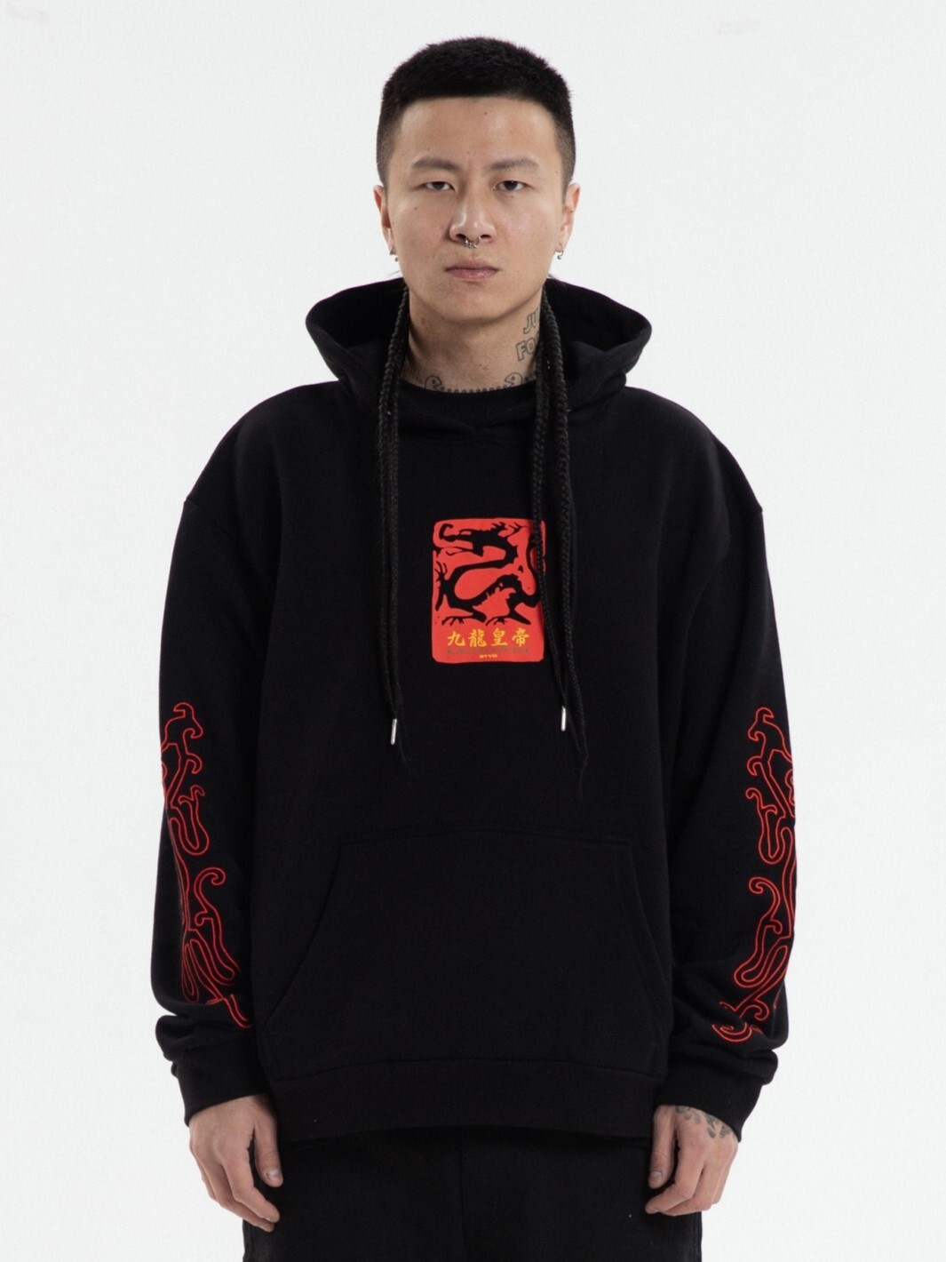 RTVG 九龍皇帝龍年限定款 飛龍印花 黑色帽 T