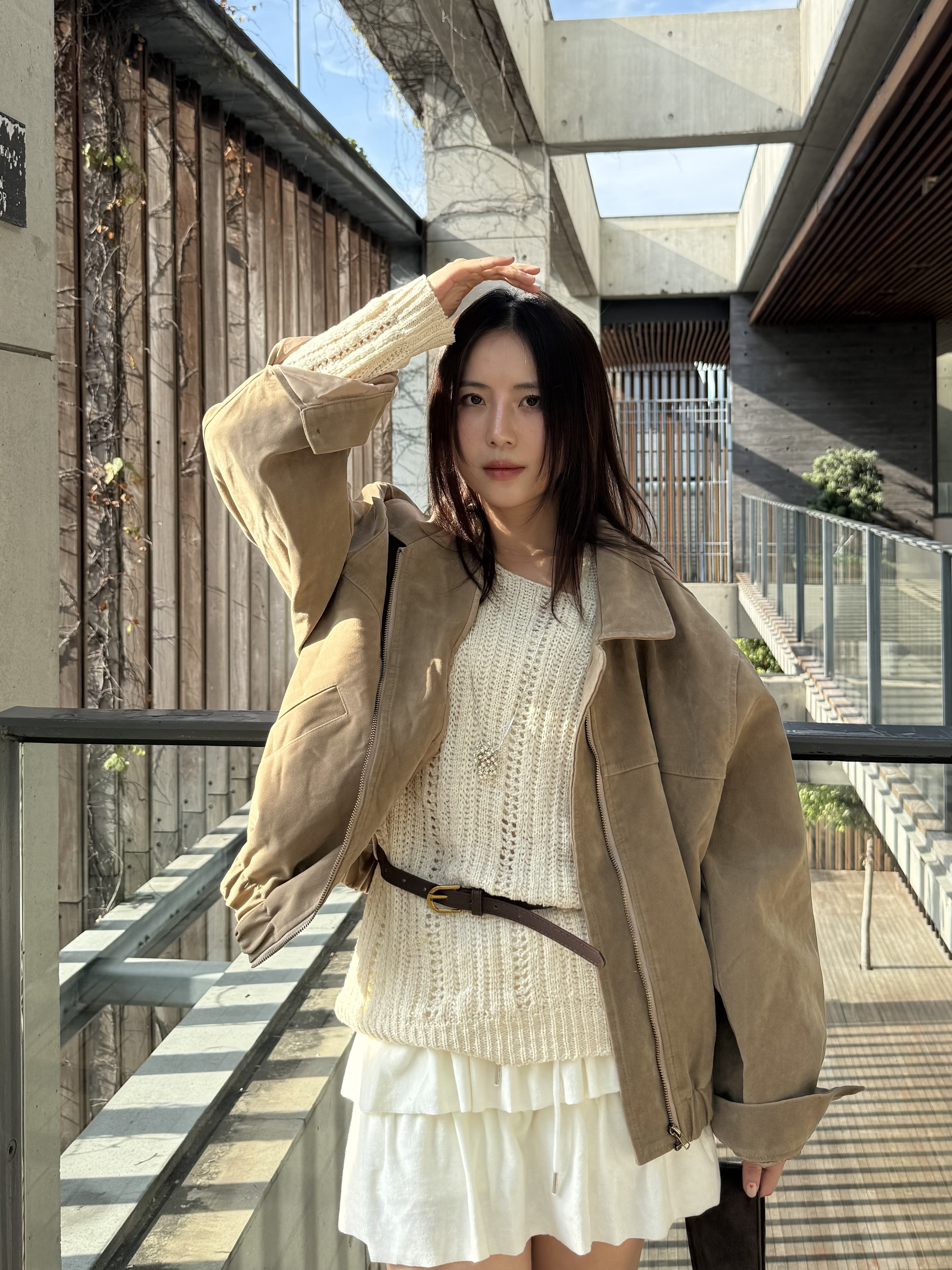 (訂購)秋冬氛圍挺身猄皮外套 JK1101(杏/深啡)