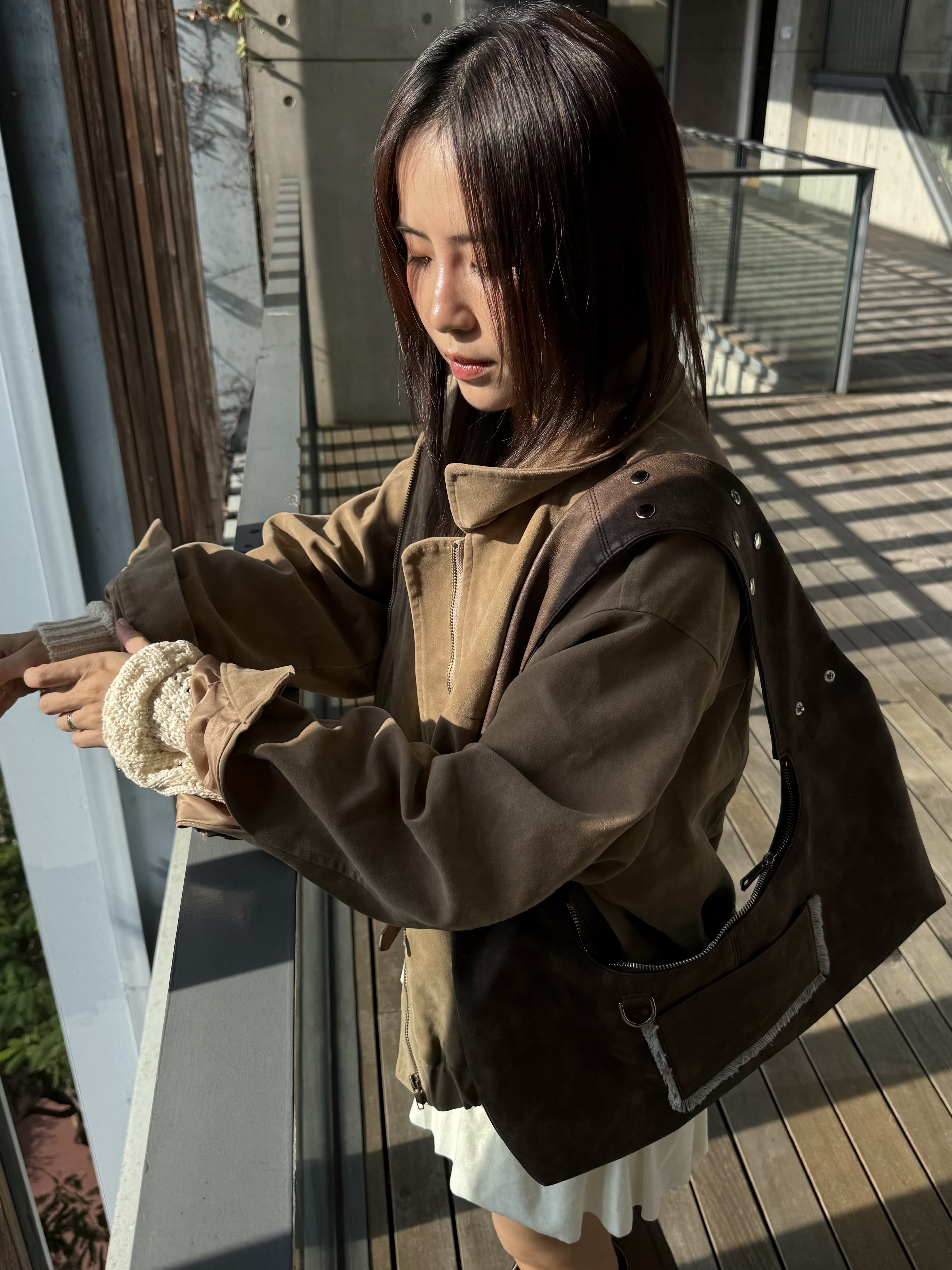 (訂購)秋冬氛圍挺身猄皮外套 JK1101(杏/深啡)