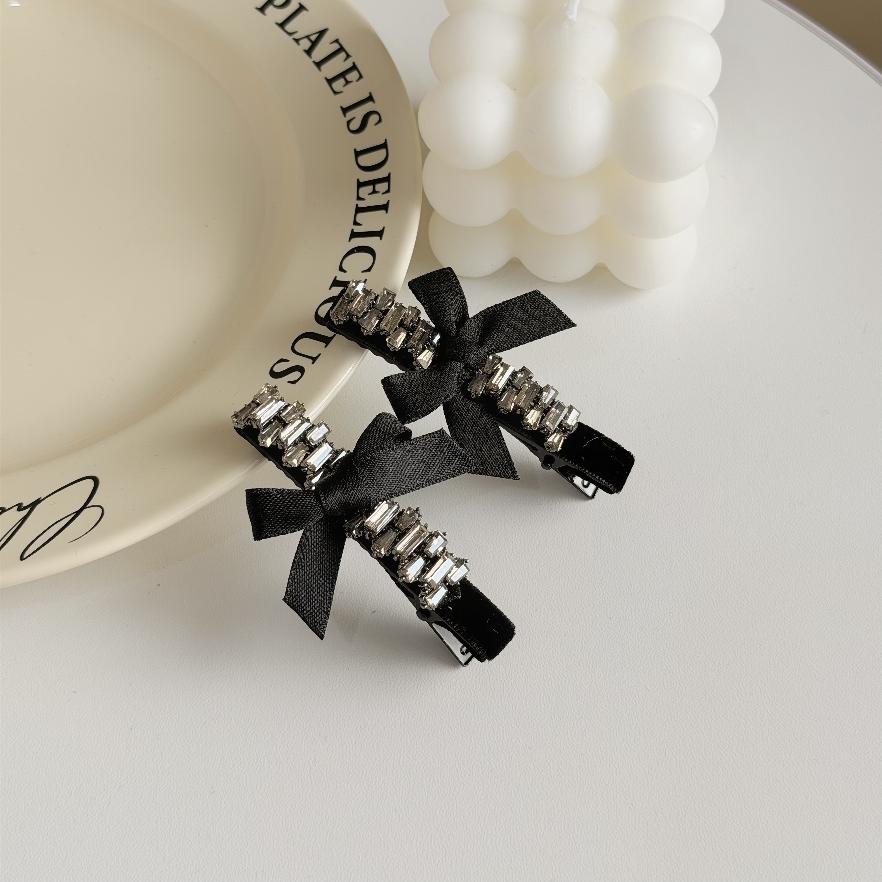 V60水鑽鋯石蝴蝶結壓夾【單支】