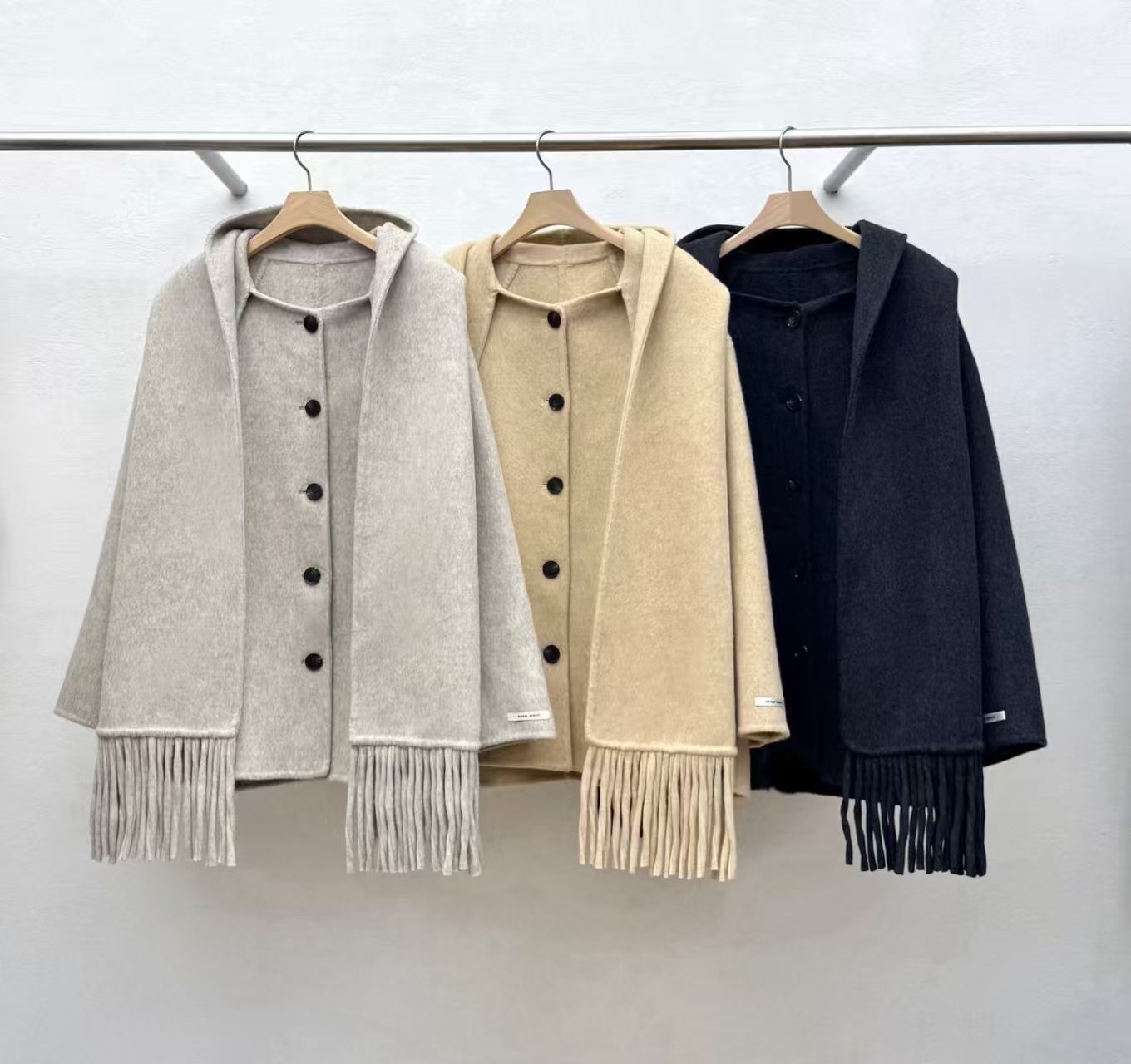 RF5241 連帽圍巾混毛外套