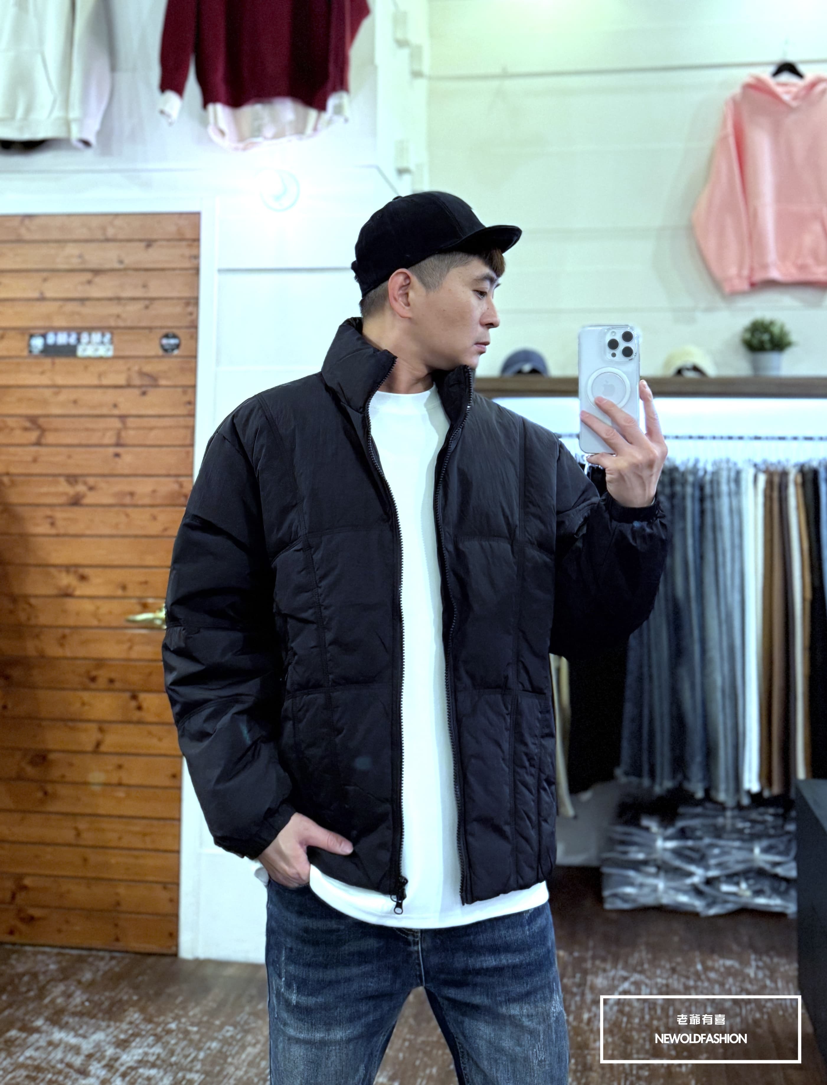 『新品上市』重磅簡約多線條羽絨外套(NOF25103385)-黑