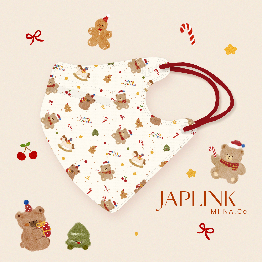 JAPLINK MASK 立體口罩【 HEPA 設計款 】聖誕熊熊