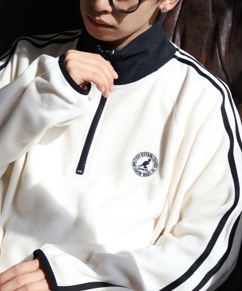 KANGOL / fleece half-zip pullover
