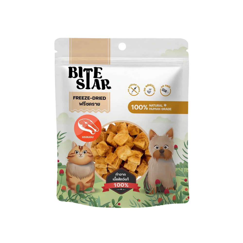 泰國Bite Star 凍乾寵物零食40g（貓狗通用） - 切塊三文魚