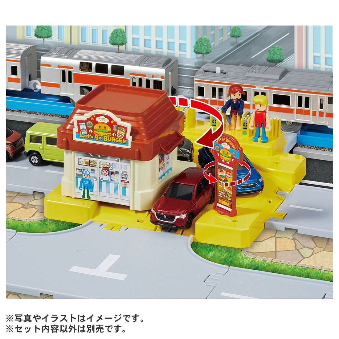 Takara Tomy Plarail 配件 J-12 動感城鎮 汽車穿梭道