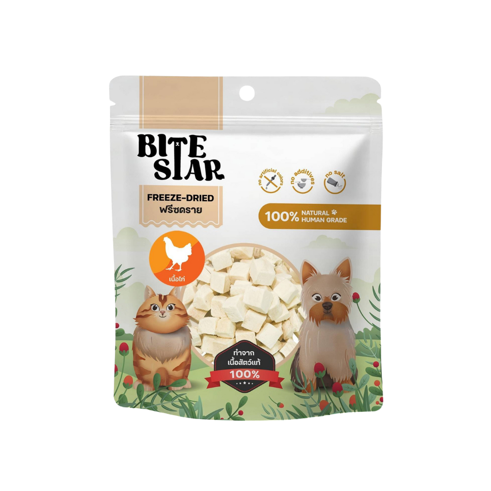 泰國Bite Star 凍乾寵物零食40g（貓狗通用） - 雞肉粒