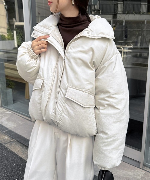 日本🇯🇵連線 and Me 中短版軟萌高領保暖外套 下擺抽繩 雙口袋設計 寬鬆 外套 保暖外套 4色(任買兩件711免運)/預購