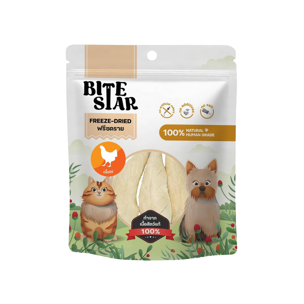 泰國Bite Star 凍乾寵物零食40g（貓狗通用） - 雞肉塊